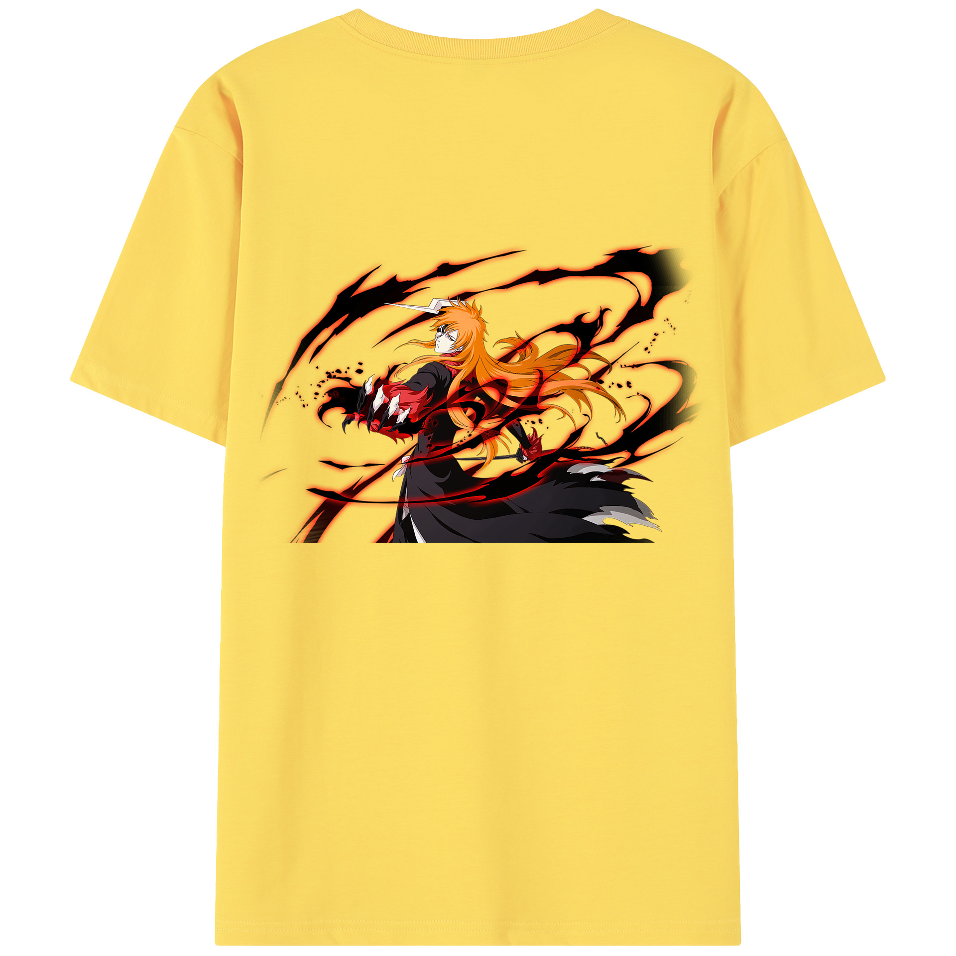 （画像用） ブリーチ 黒崎一護（くろさき いちご）BLEACH Kurosaki Ichigo 綿100％半袖Tシャツ（背面プリント）