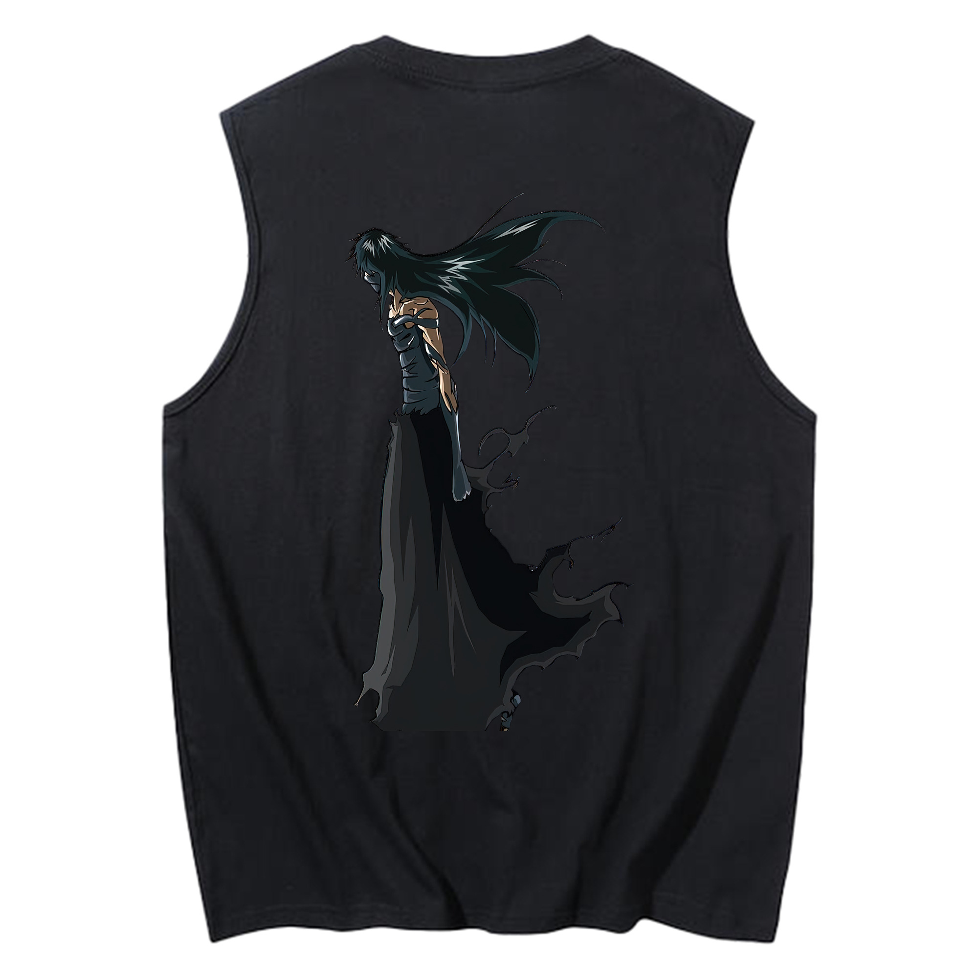 （画像用） ブリーチ 黒崎一護（くろさき いちご）BLEACH Kurosaki Ichigo コットン100％タンクトップ（背面プリント）