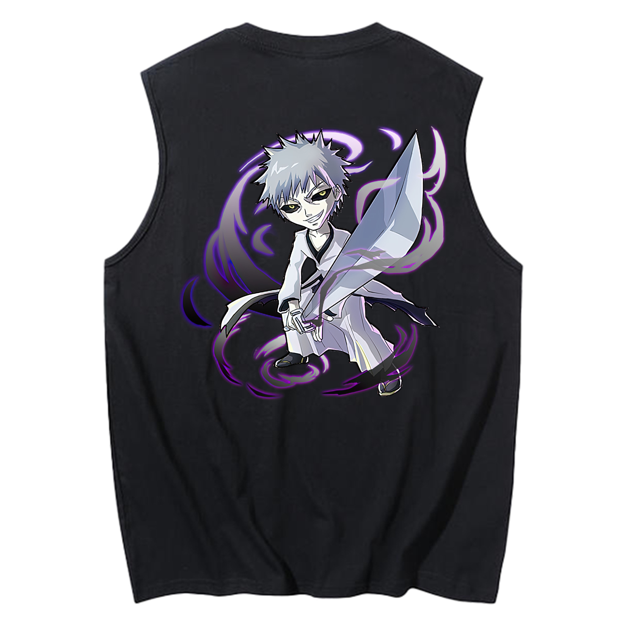 （画像用） ブリーチ 黒崎一護（くろさき いちご）BLEACH Kurosaki Ichigo コットン100％タンクトップ（背面プリント）