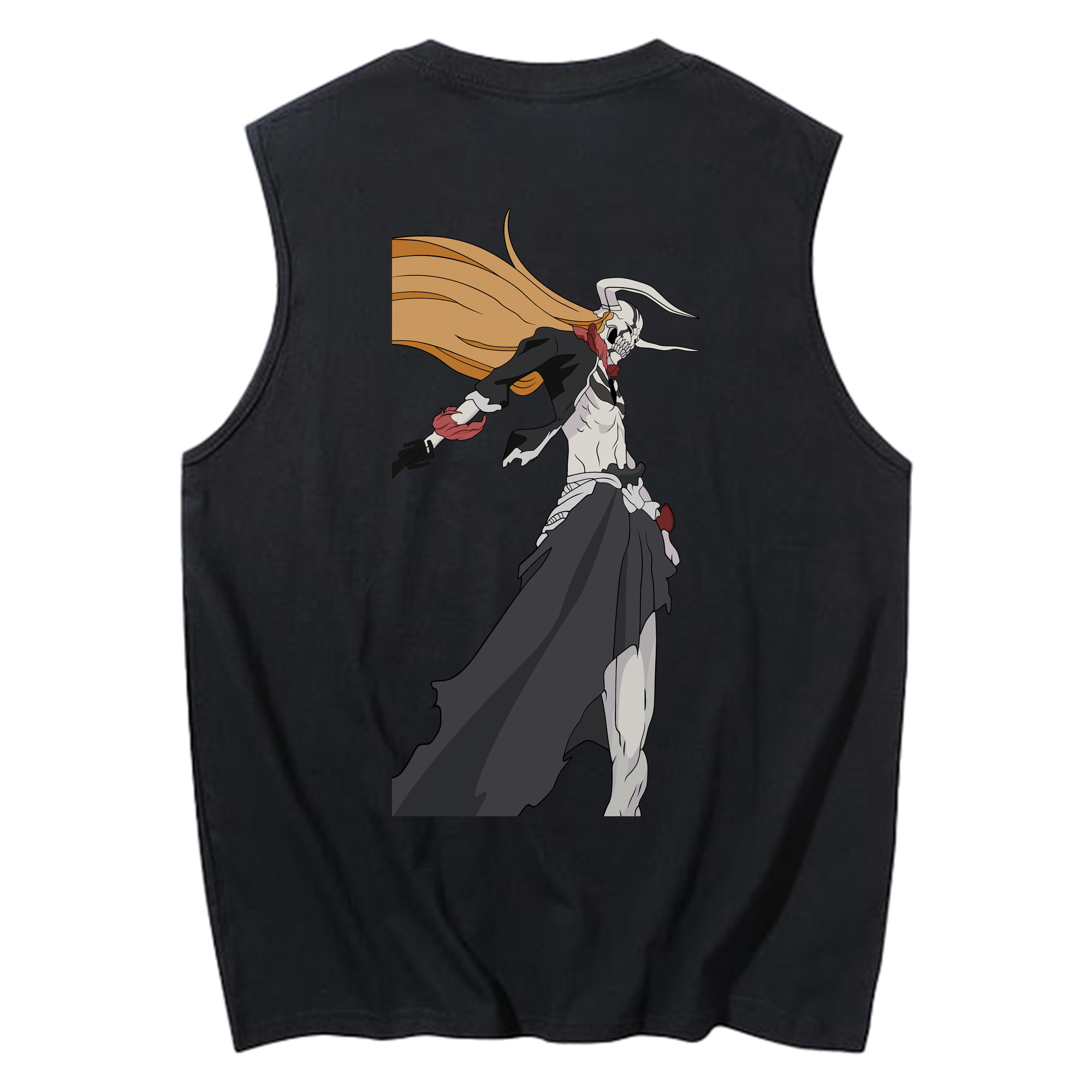（画像用） ブリーチ 黒崎一護（くろさき いちご）BLEACH Kurosaki Ichigo コットン100％タンクトップ（背面プリント）