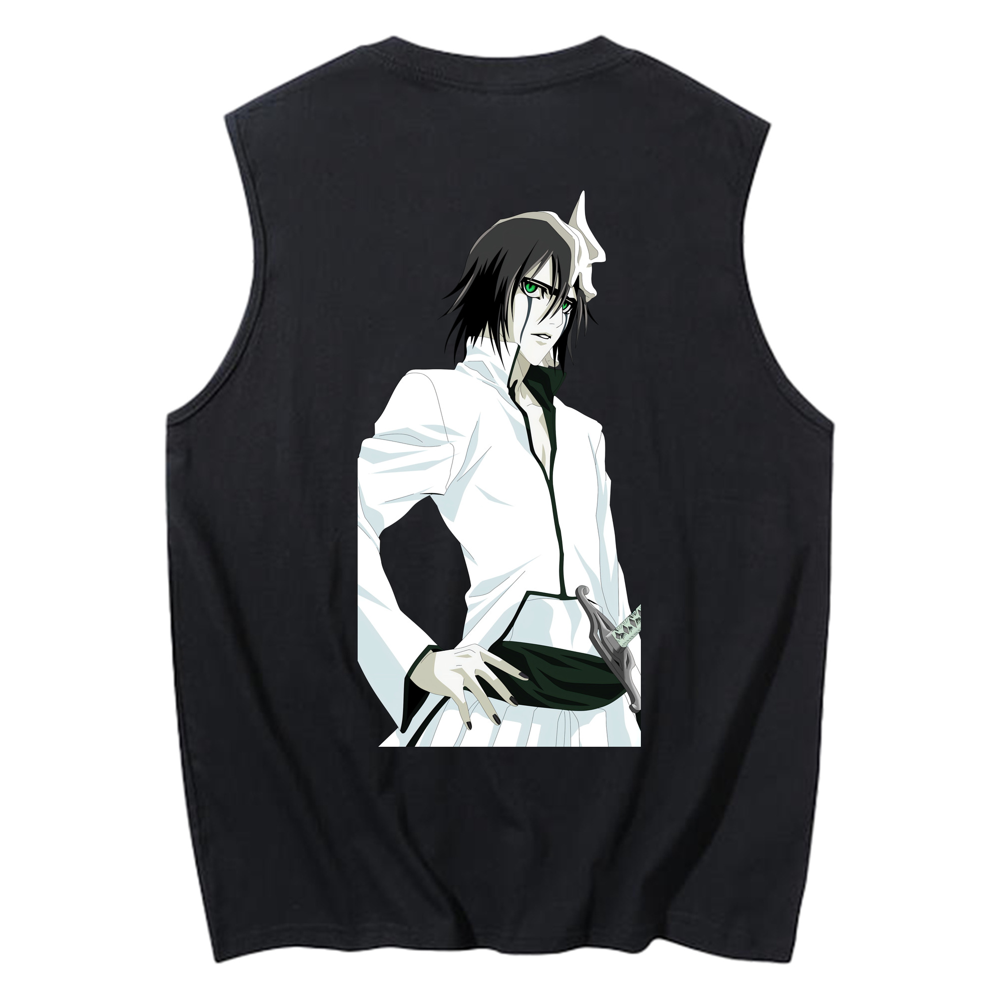 （画像用） ブリーチ ウルキオラ·シファー BLEACH Ulquiorra cifer コットン100％タンクトップ（背面プリント）