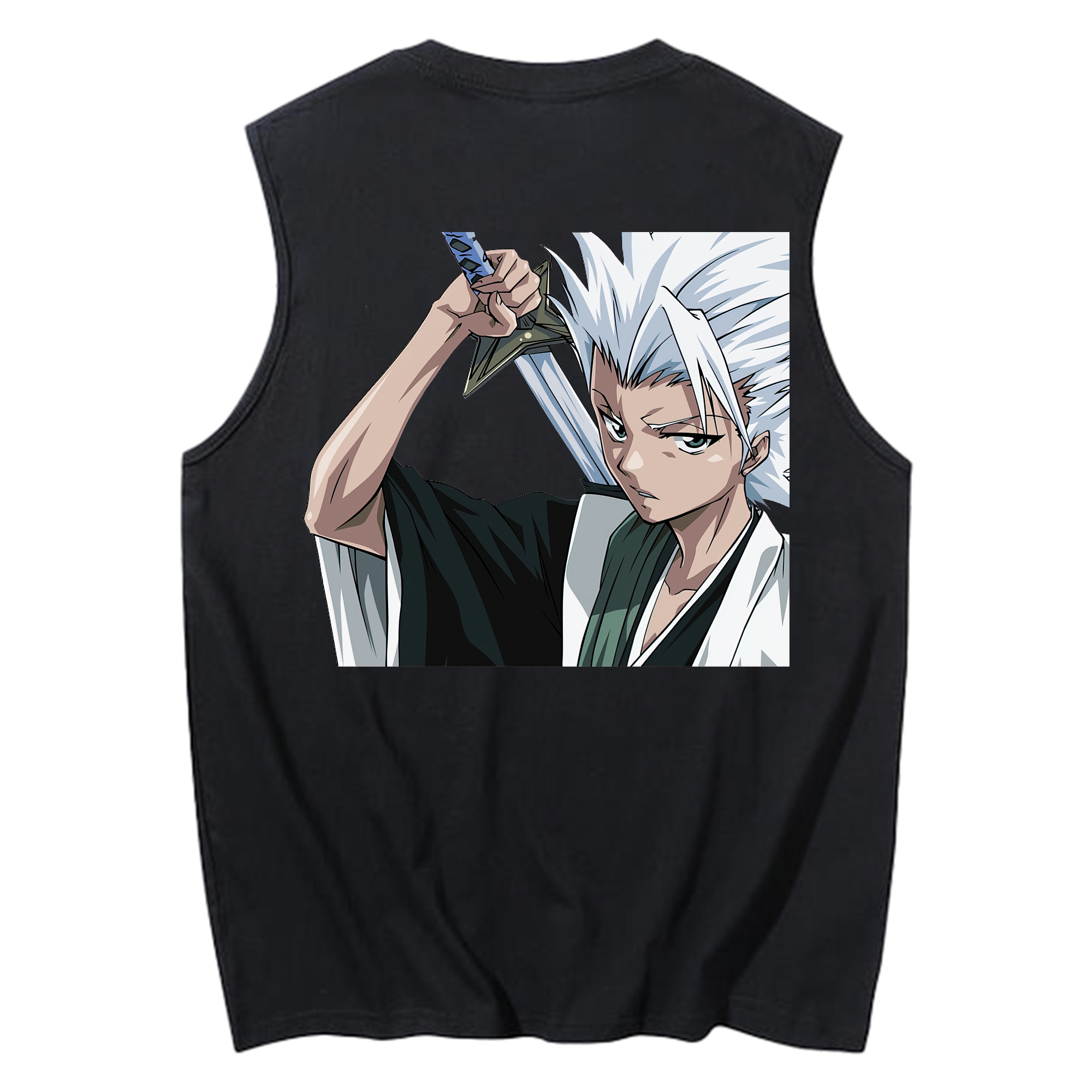 （画像用） ブリーチ 日番谷冬獅郎（ひつがや とうしろう） BLEACH Hitsugaya Toushirou コットン100％タンクトップ（背面プリント）