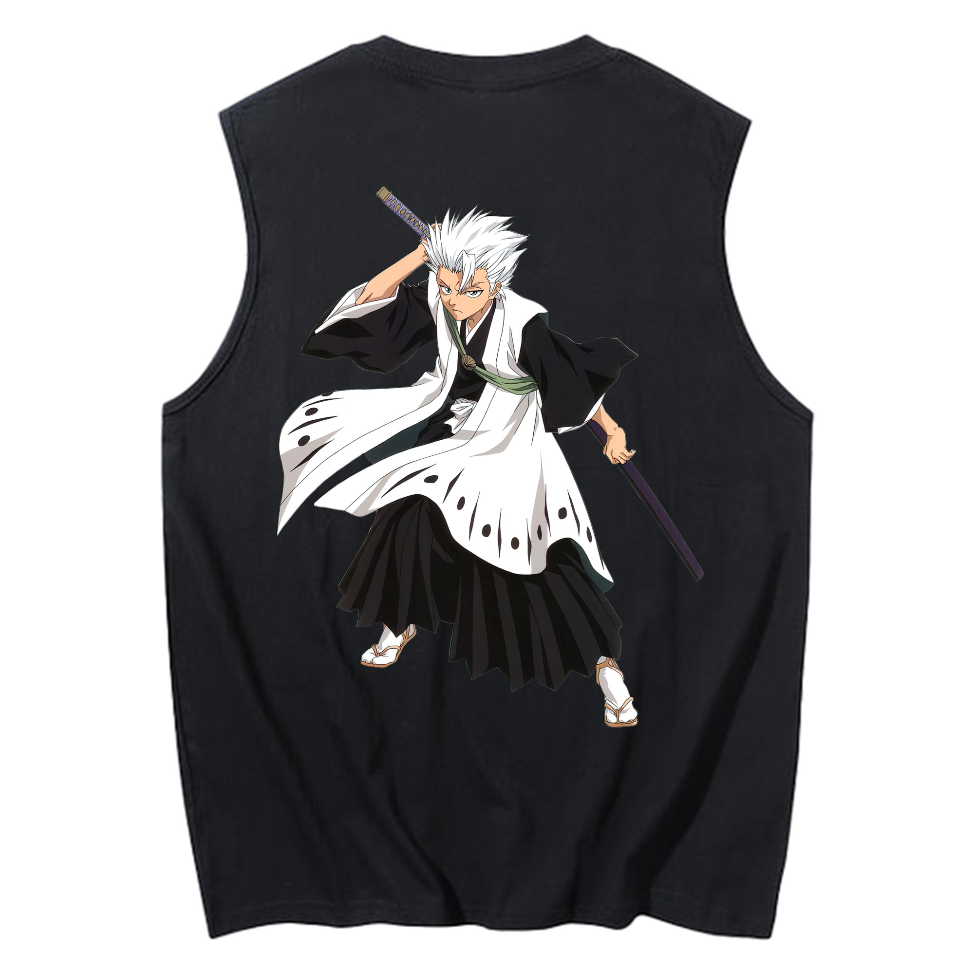 （画像用） ブリーチ 日番谷冬獅郎（ひつがや とうしろう） BLEACH Hitsugaya Toushirou コットン100％タンクトップ（背面プリント）