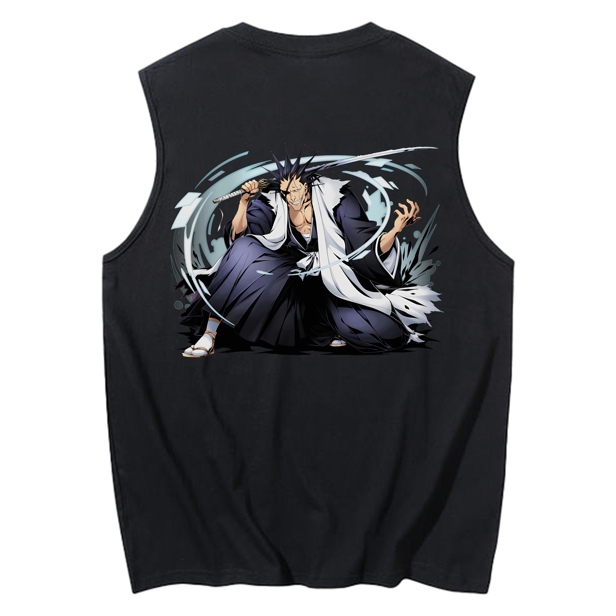（画像用） ブリーチ ざらき けんぱち BLEACH Zaraki Kenpachi コットン100％タンクトップ（背面プリント）