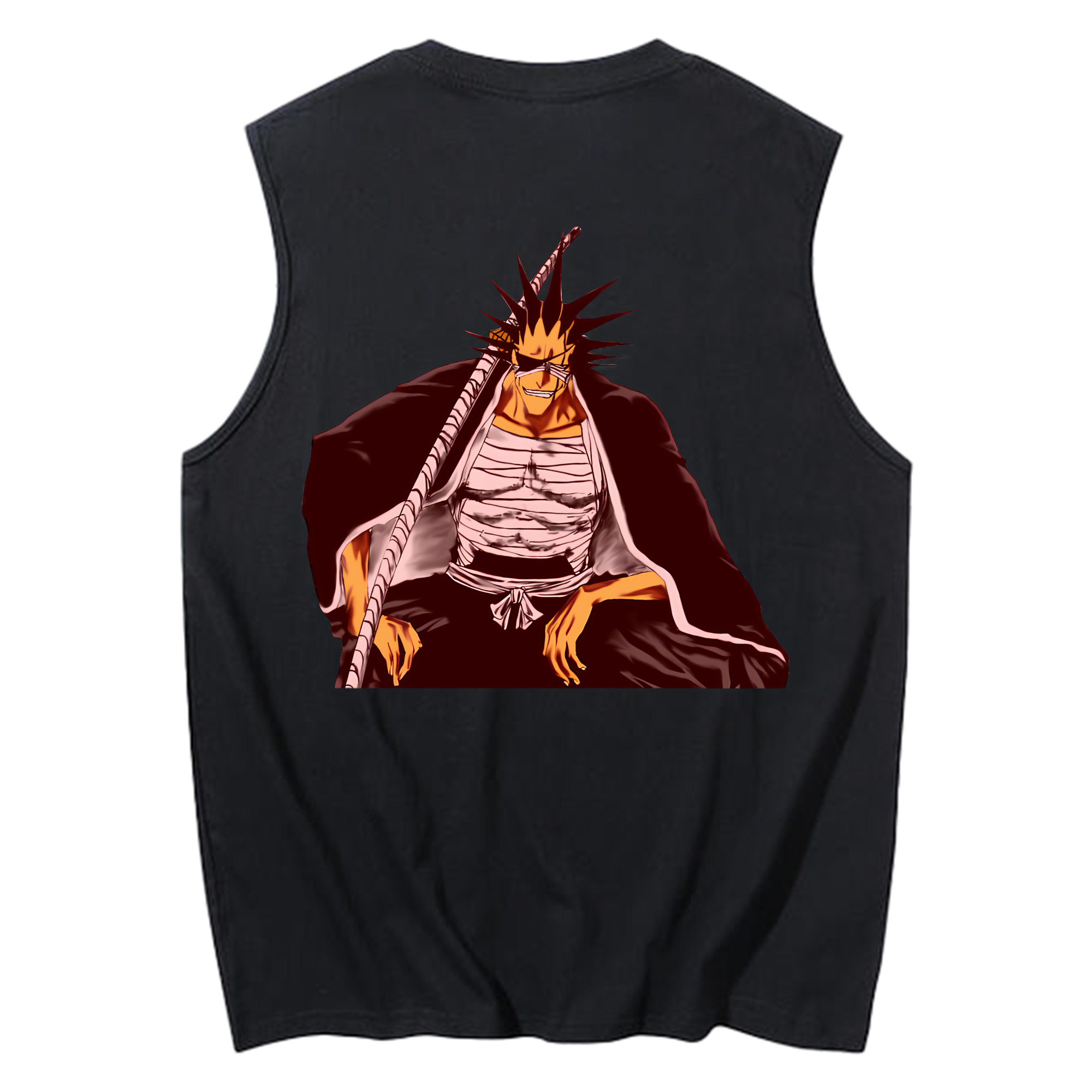 （画像用） ブリーチ ざらき けんぱち BLEACH Zaraki Kenpachi コットン100％タンクトップ（背面プリント）