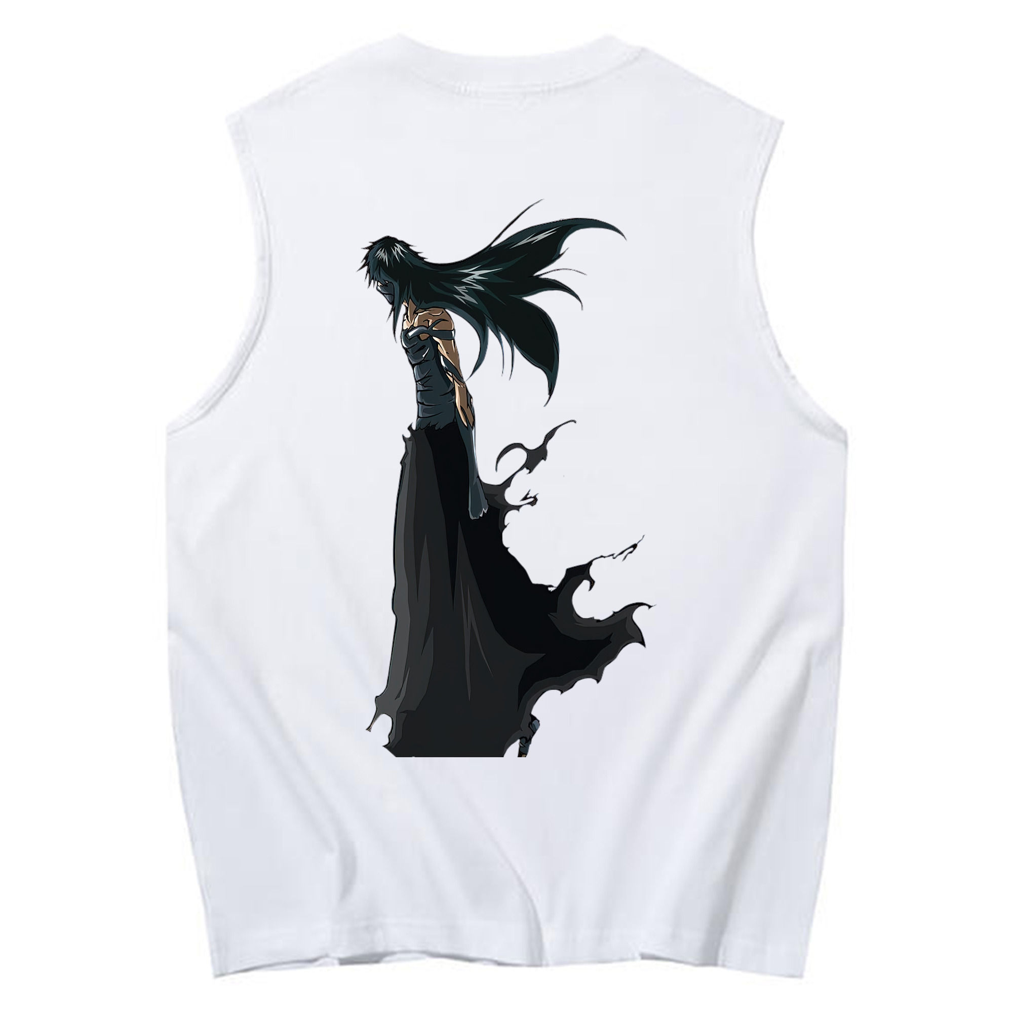 （画像用） ブリーチ 黒崎一護（くろさき いちご）BLEACH Kurosaki Ichigo コットン100％タンクトップ（背面プリント）