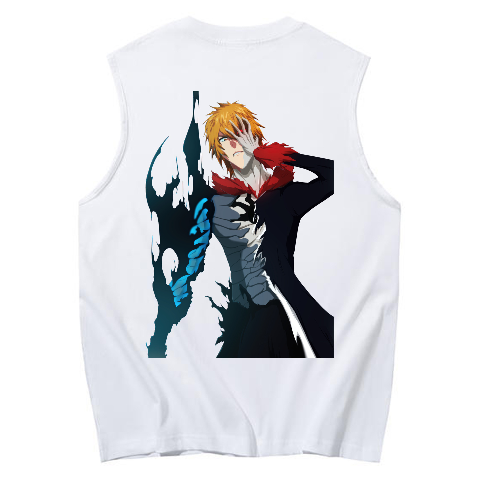 （画像用） ブリーチ 黒崎一護（くろさき いちご）BLEACH Kurosaki Ichigo コットン100％タンクトップ（背面プリント）
