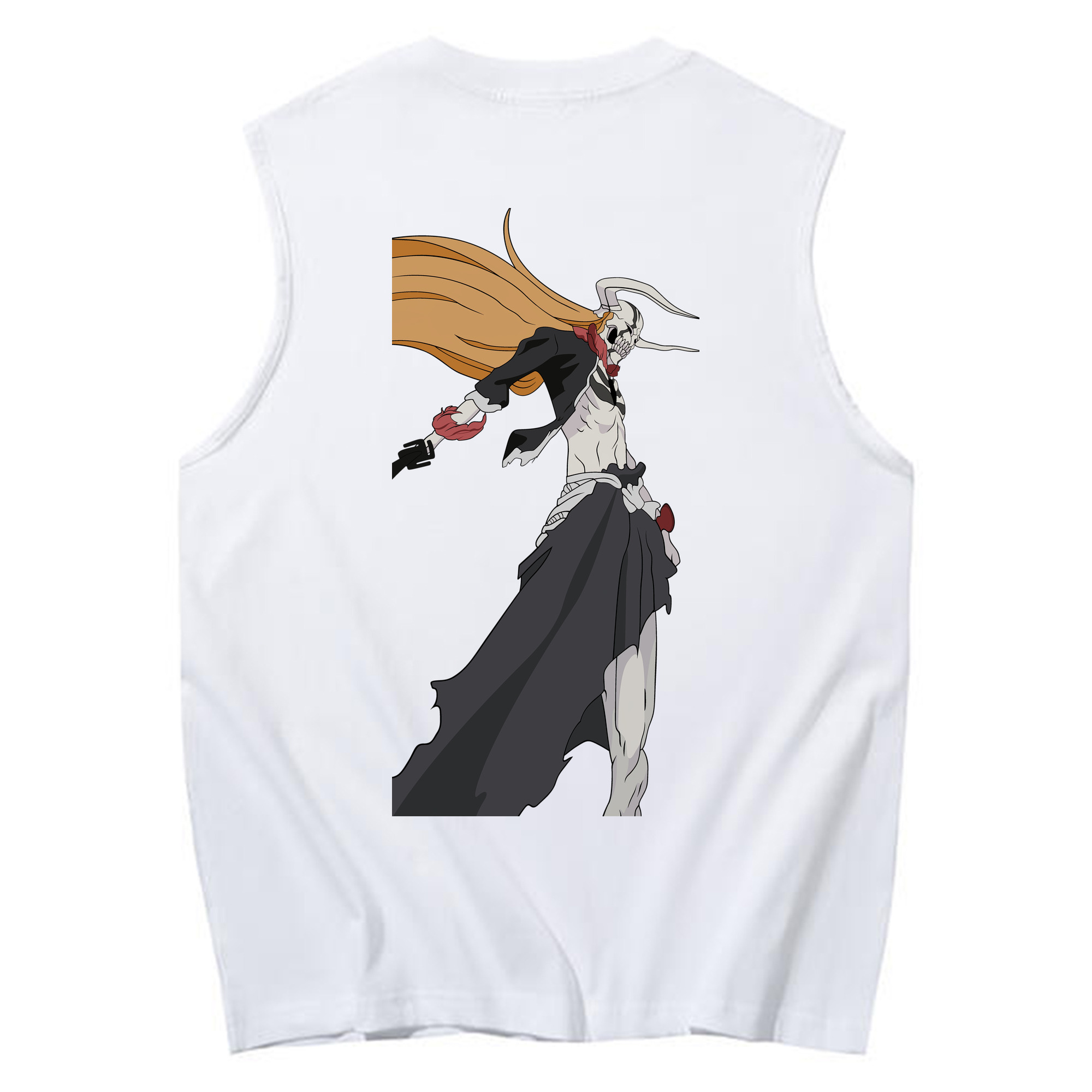 （画像用） ブリーチ 黒崎一護（くろさき いちご）BLEACH Kurosaki Ichigo コットン100％タンクトップ（背面プリント）