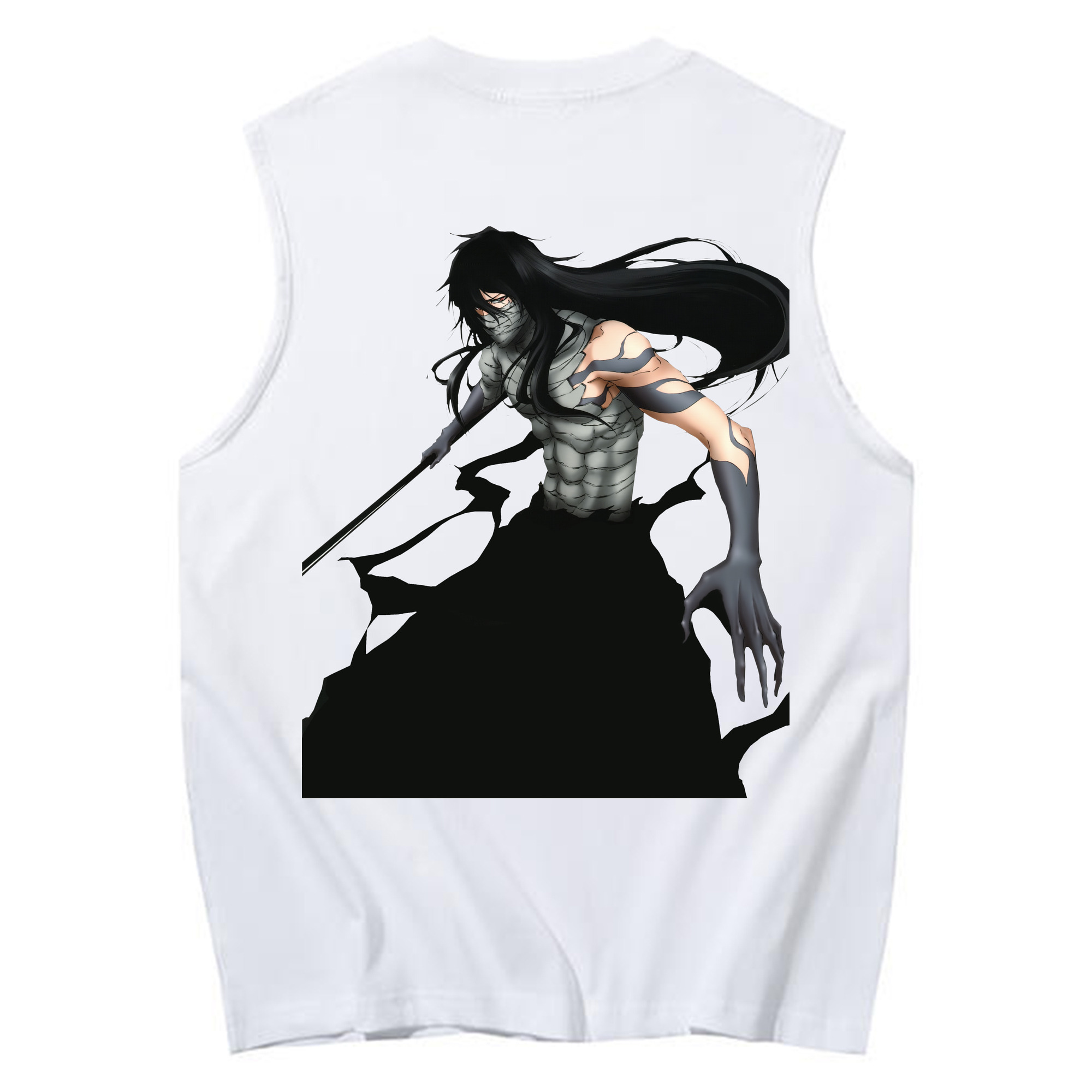 （画像用） ブリーチ 黒崎一護（くろさき いちご）BLEACH Kurosaki Ichigo コットン100％タンクトップ（背面プリント）