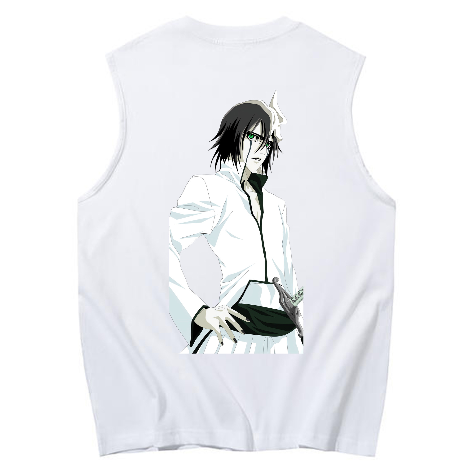 （画像用） ブリーチ ウルキオラ·シファー BLEACH Ulquiorra cifer コットン100％タンクトップ（背面プリント）