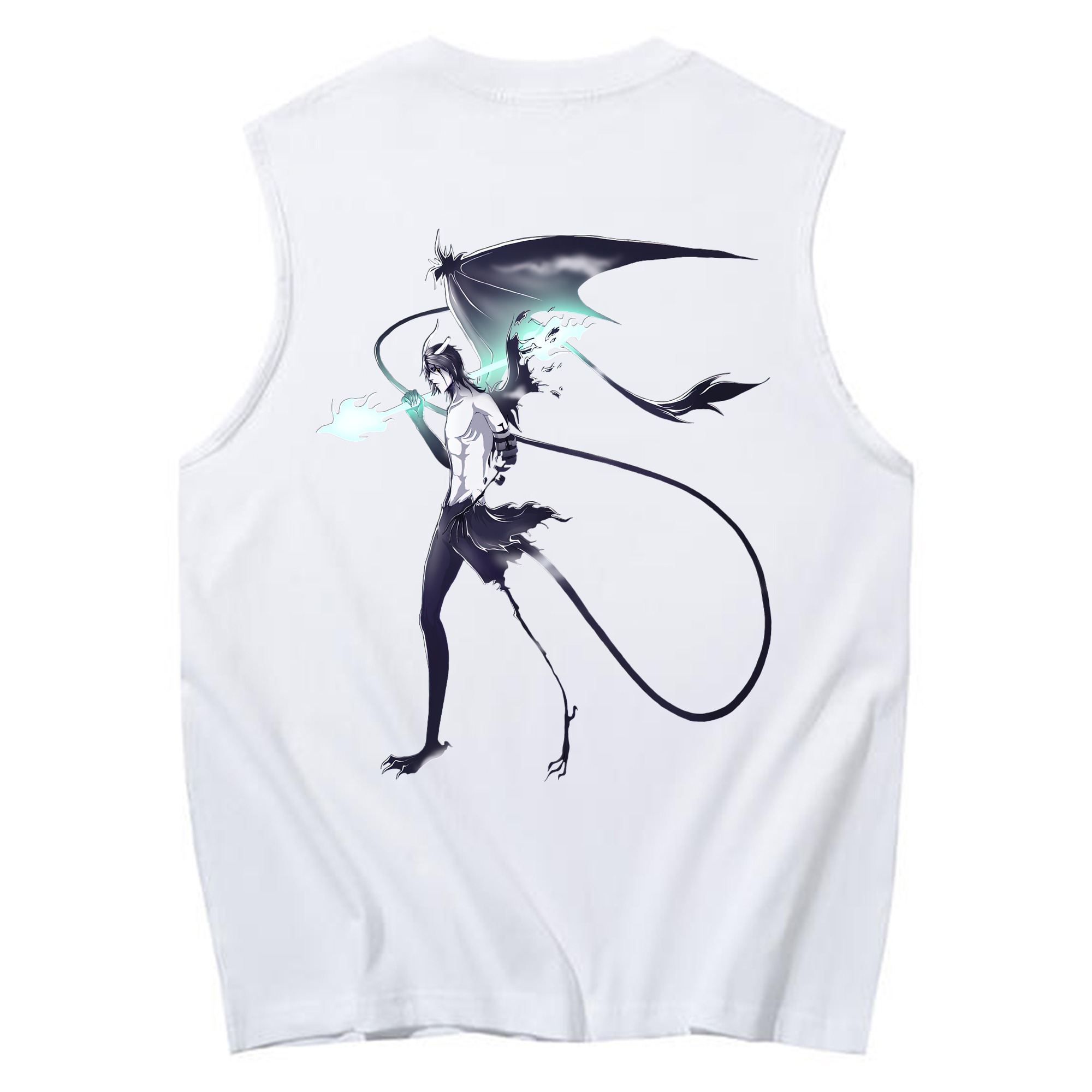 （画像用） ブリーチ ウルキオラ·シファー BLEACH Ulquiorra cifer コットン100％タンクトップ（背面プリント）