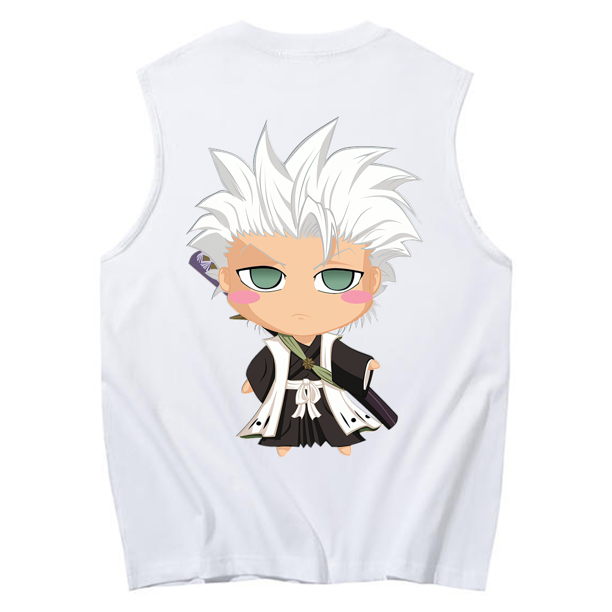 （画像用） ブリーチ 日番谷冬獅郎（ひつがや とうしろう） BLEACH Hitsugaya Toushirou コットン100％タンクトップ（背面プリント）