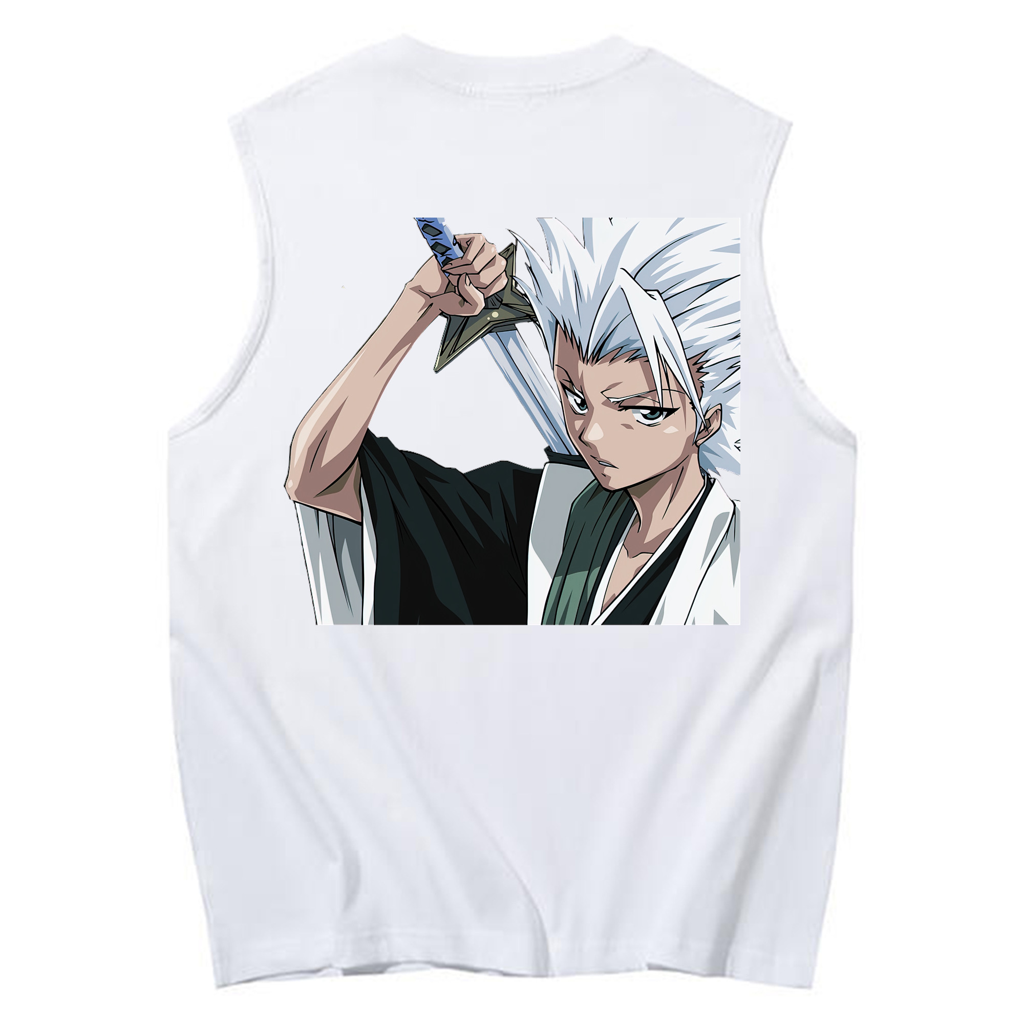 （画像用） ブリーチ 日番谷冬獅郎（ひつがや とうしろう） BLEACH Hitsugaya Toushirou コットン100％タンクトップ（背面プリント）