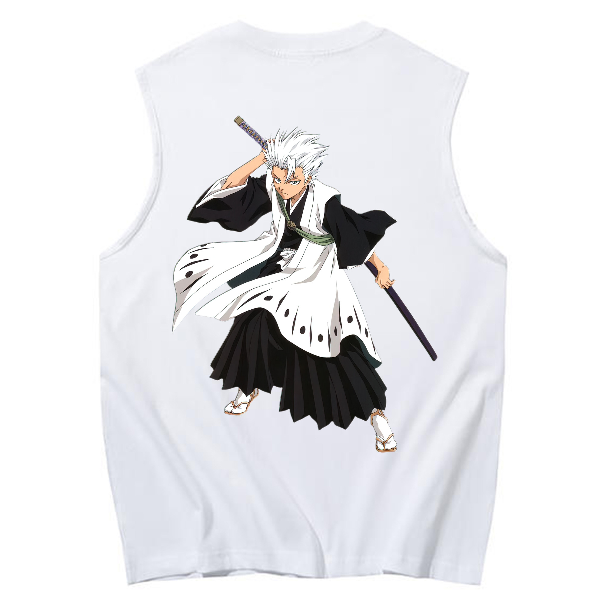 （画像用） ブリーチ 日番谷冬獅郎（ひつがや とうしろう） BLEACH Hitsugaya Toushirou コットン100％タンクトップ（背面プリント）