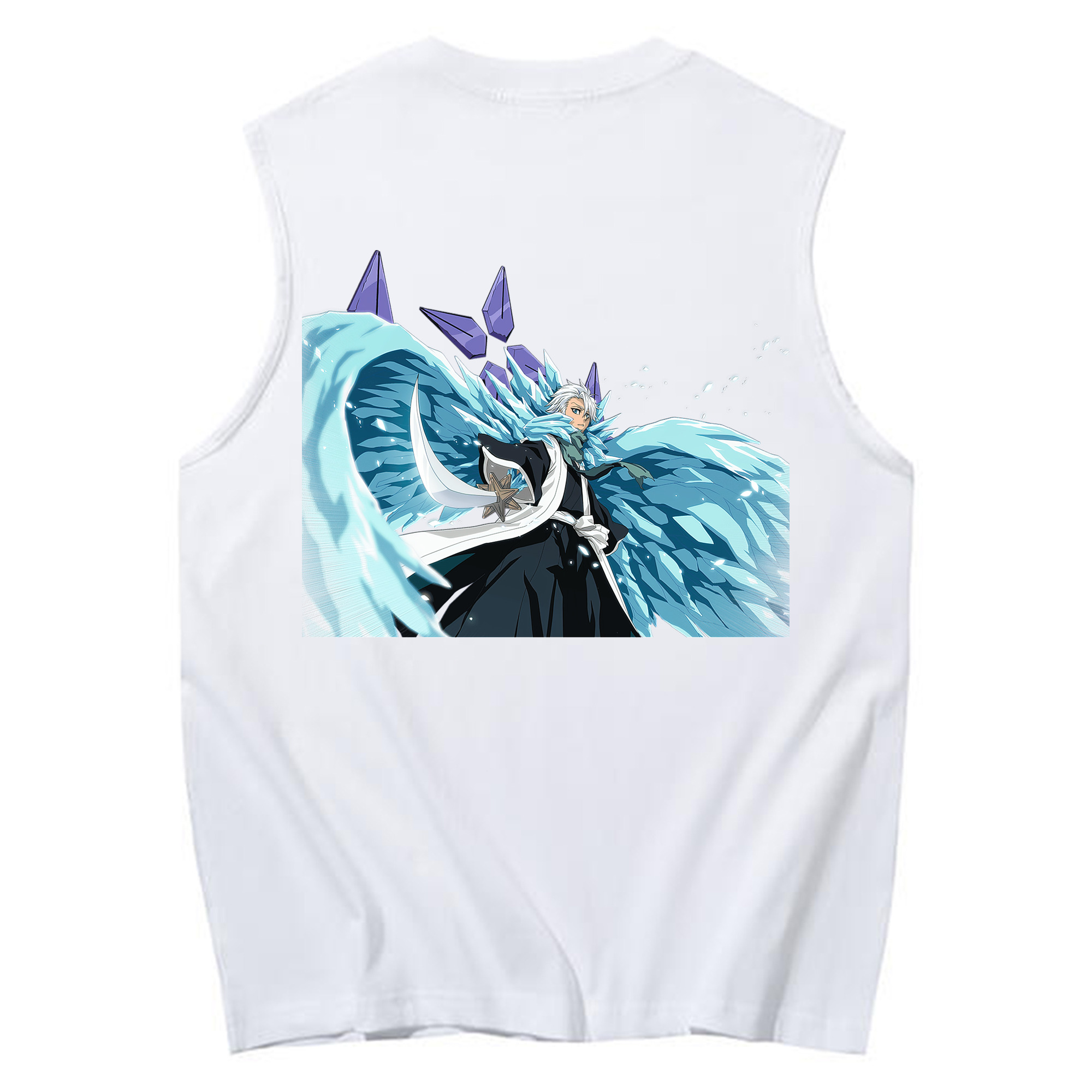 （画像用） ブリーチ 日番谷冬獅郎（ひつがや とうしろう） BLEACH Hitsugaya Toushirou コットン100％タンクトップ（背面プリント）
