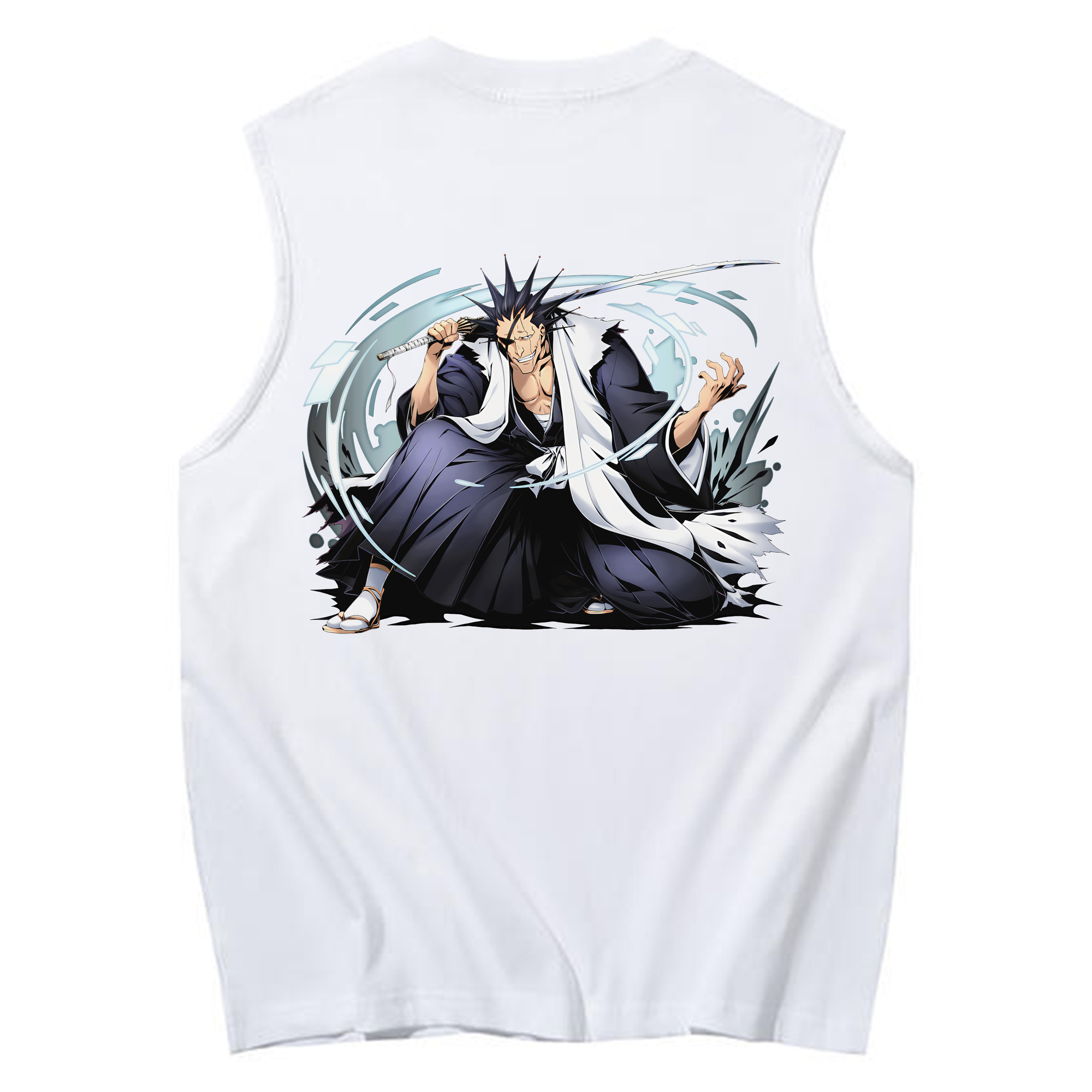 （画像用） ブリーチ ざらき けんぱち BLEACH Zaraki Kenpachi コットン100％タンクトップ（背面プリント）