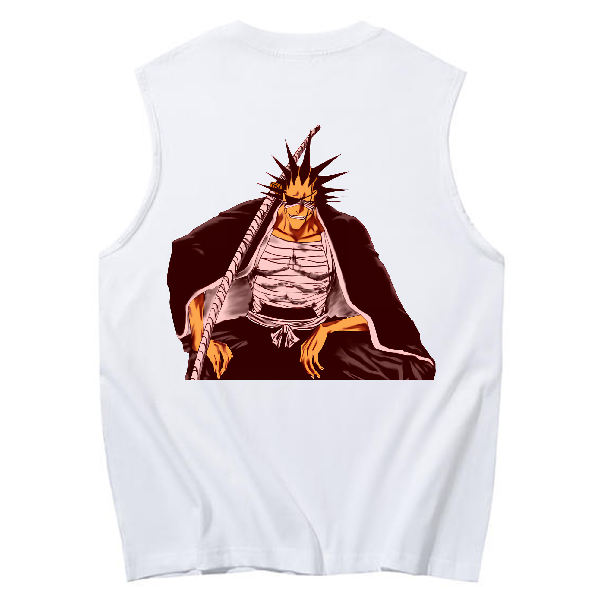 （画像用） ブリーチ ざらき けんぱち BLEACH Zaraki Kenpachi コットン100％タンクトップ（背面プリント）