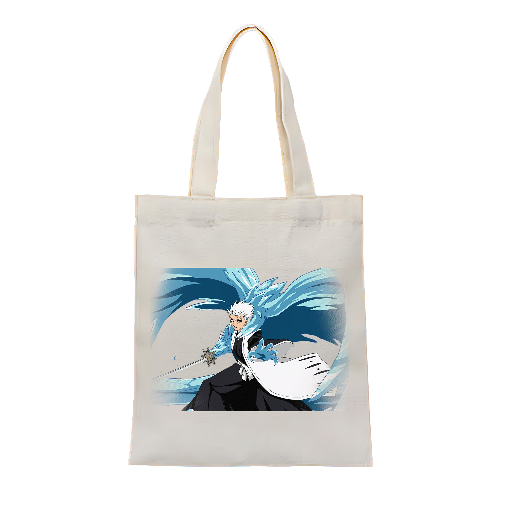 （画像用） ブリーチ 日番谷冬獅郎（ひつがや とうしろう） BLEACH Hitsugaya Toushirou 縦型キャンバス生地手提げバッグ　トートバッグ