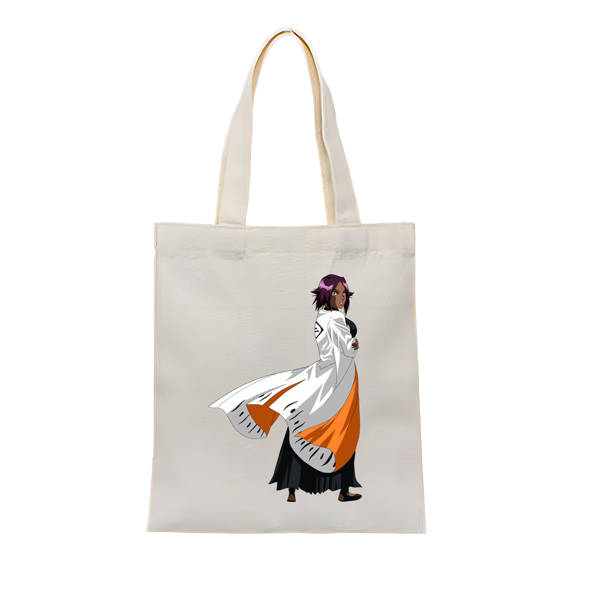（画像用） ブリーチ 四楓院 夜一（しほういん よるいち） BLEACH Shihouin Yoruichi 縦型キャンバス生地手提げバッグ　トートバッグ