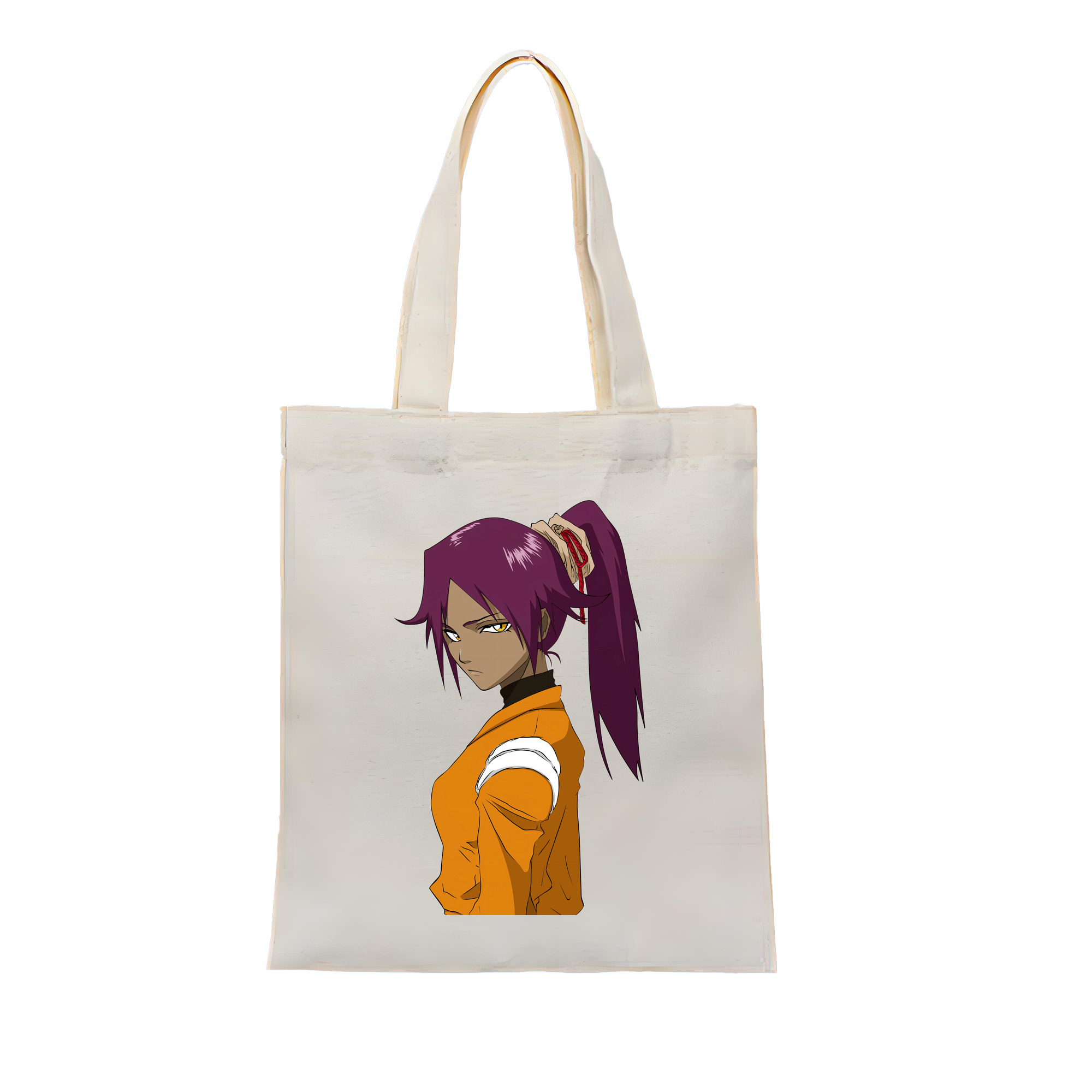 （画像用） ブリーチ 四楓院 夜一（しほういん よるいち） BLEACH Shihouin Yoruichi 縦型キャンバス生地手提げバッグ　トートバッグ