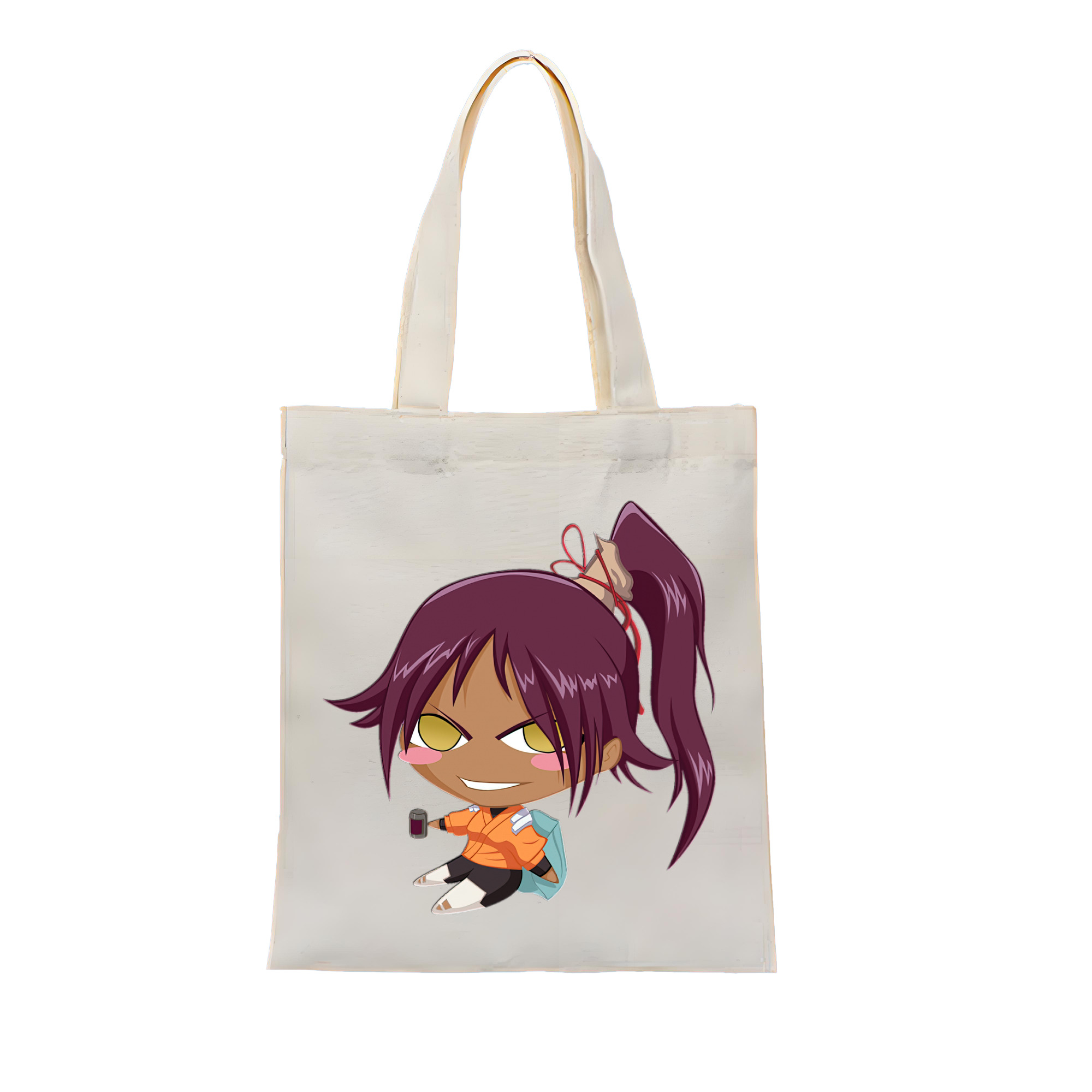 （画像用） ブリーチ 四楓院 夜一（しほういん よるいち） BLEACH Shihouin Yoruichi 縦型キャンバス生地手提げバッグ　トートバッグ