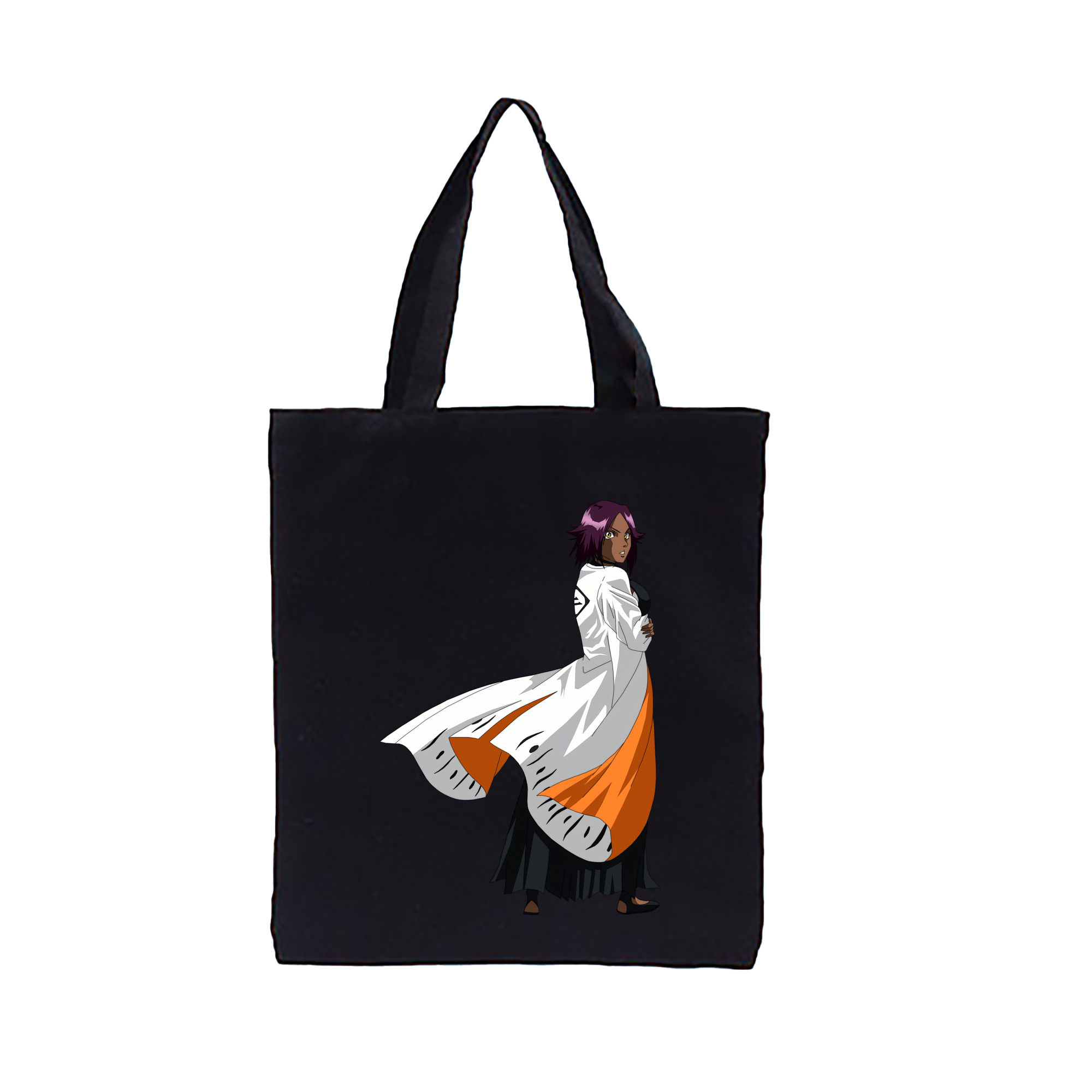 （画像用） ブリーチ 四楓院 夜一（しほういん よるいち） BLEACH Shihouin Yoruichi 縦型キャンバス生地手提げバッグ　トートバッグ