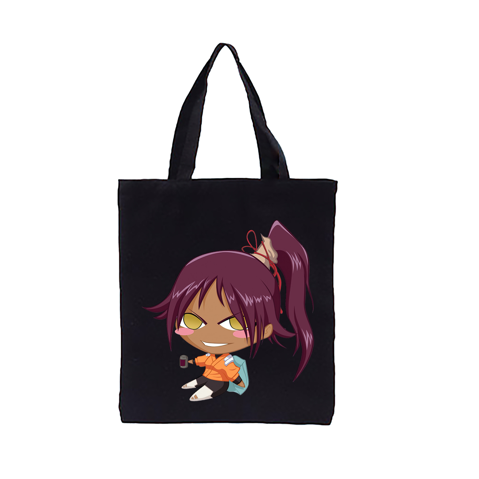 （画像用） ブリーチ 四楓院 夜一（しほういん よるいち） BLEACH Shihouin Yoruichi 縦型キャンバス生地手提げバッグ　トートバッグ