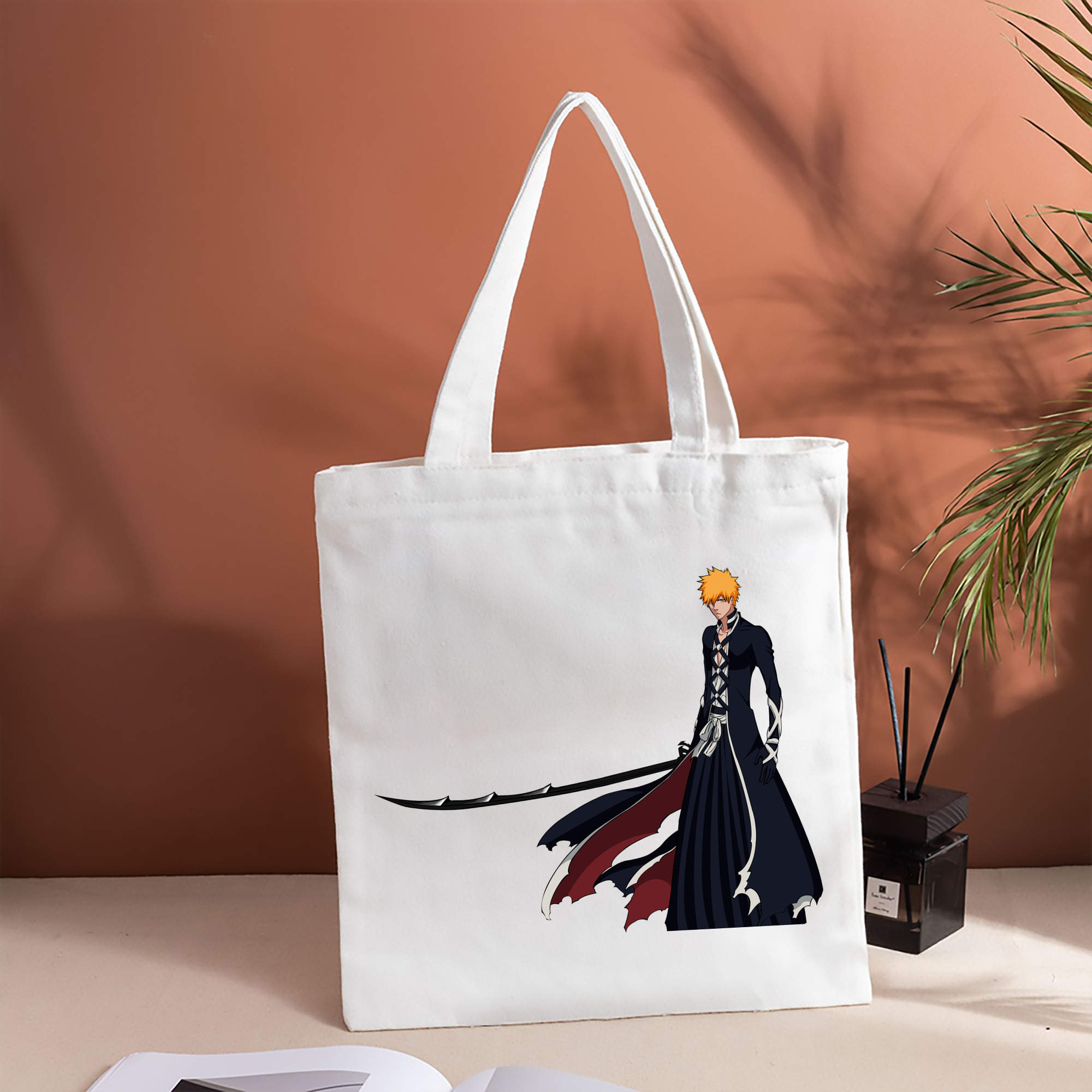 ブリーチ 黒崎一護（くろさき いちご）BLEACH Kurosaki Ichigo 縦型キャンバス生地手提げバッグ　トートバッグ