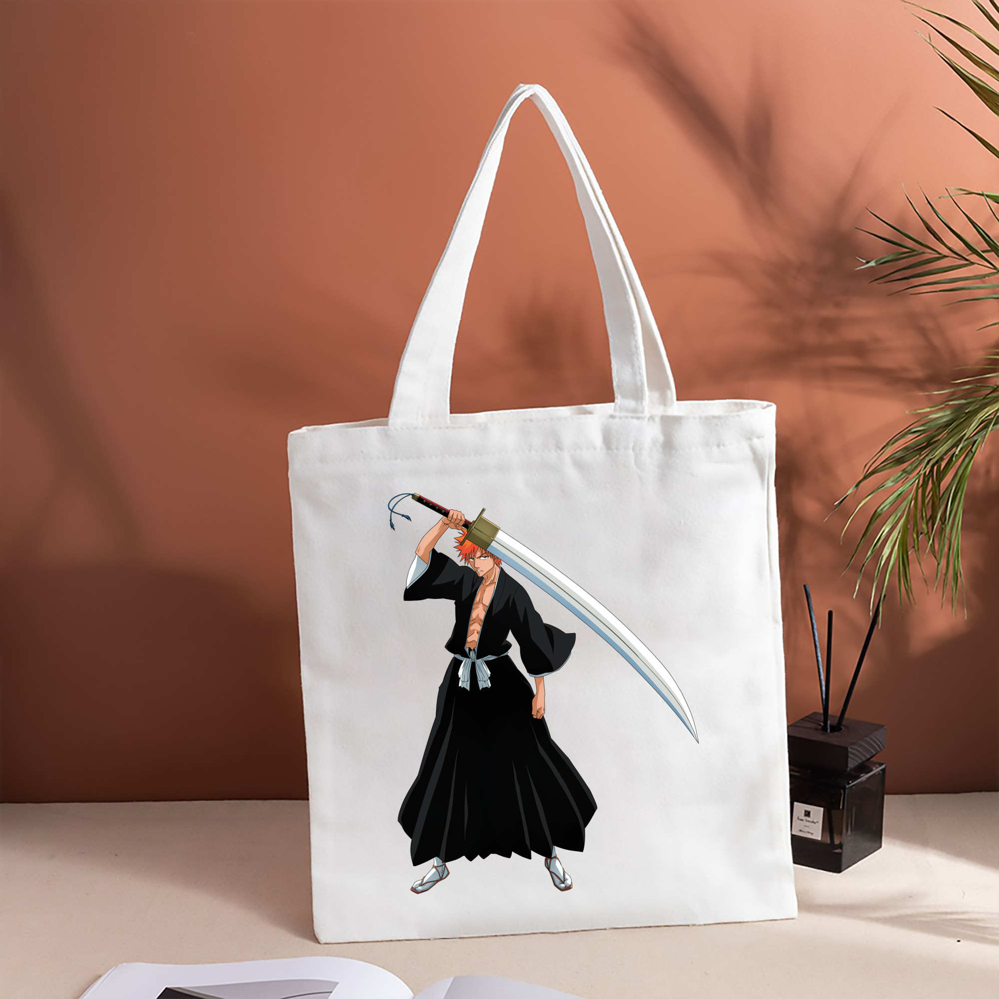 ブリーチ 黒崎一護（くろさき いちご）BLEACH Kurosaki Ichigo 縦型キャンバス生地手提げバッグ　トートバッグ