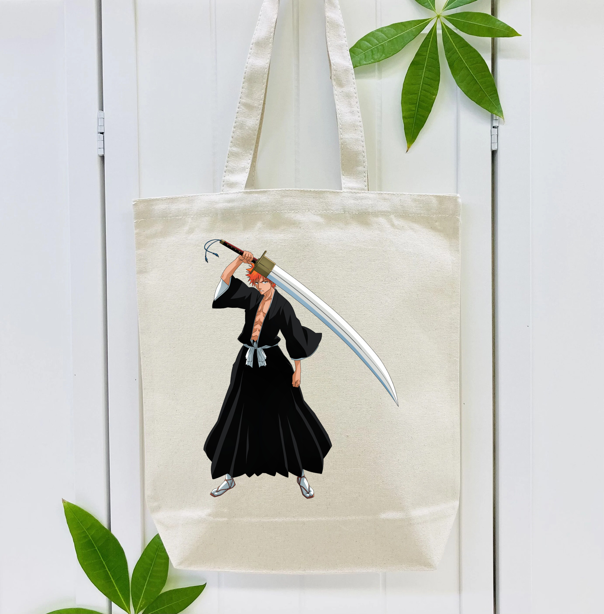 ブリーチ 黒崎一護（くろさき いちご）BLEACH Kurosaki Ichigo 縦型キャンバス生地手提げバッグ　トートバッグ