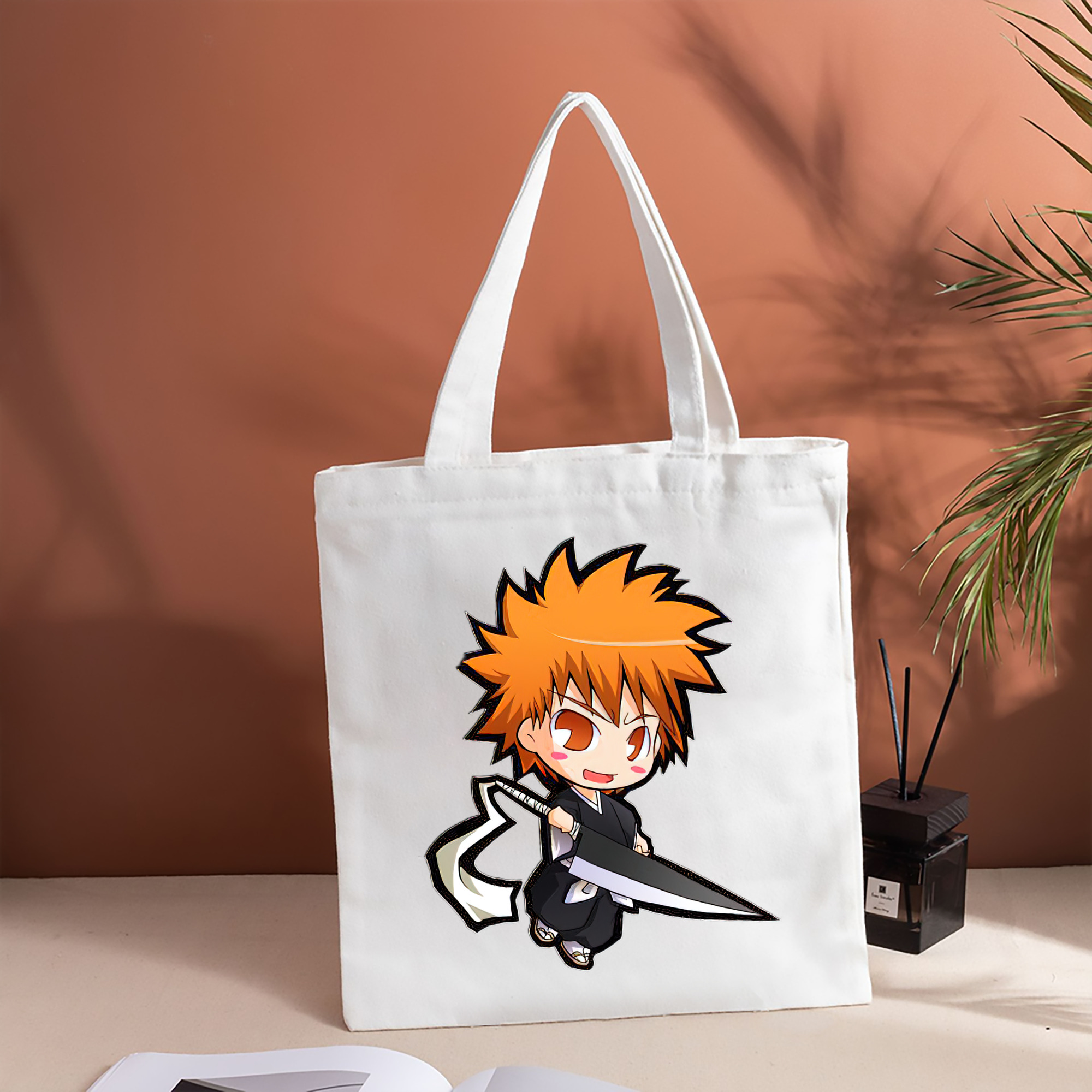ブリーチ 黒崎一護（くろさき いちご）BLEACH Kurosaki Ichigo 縦型キャンバス生地手提げバッグ　トートバッグ