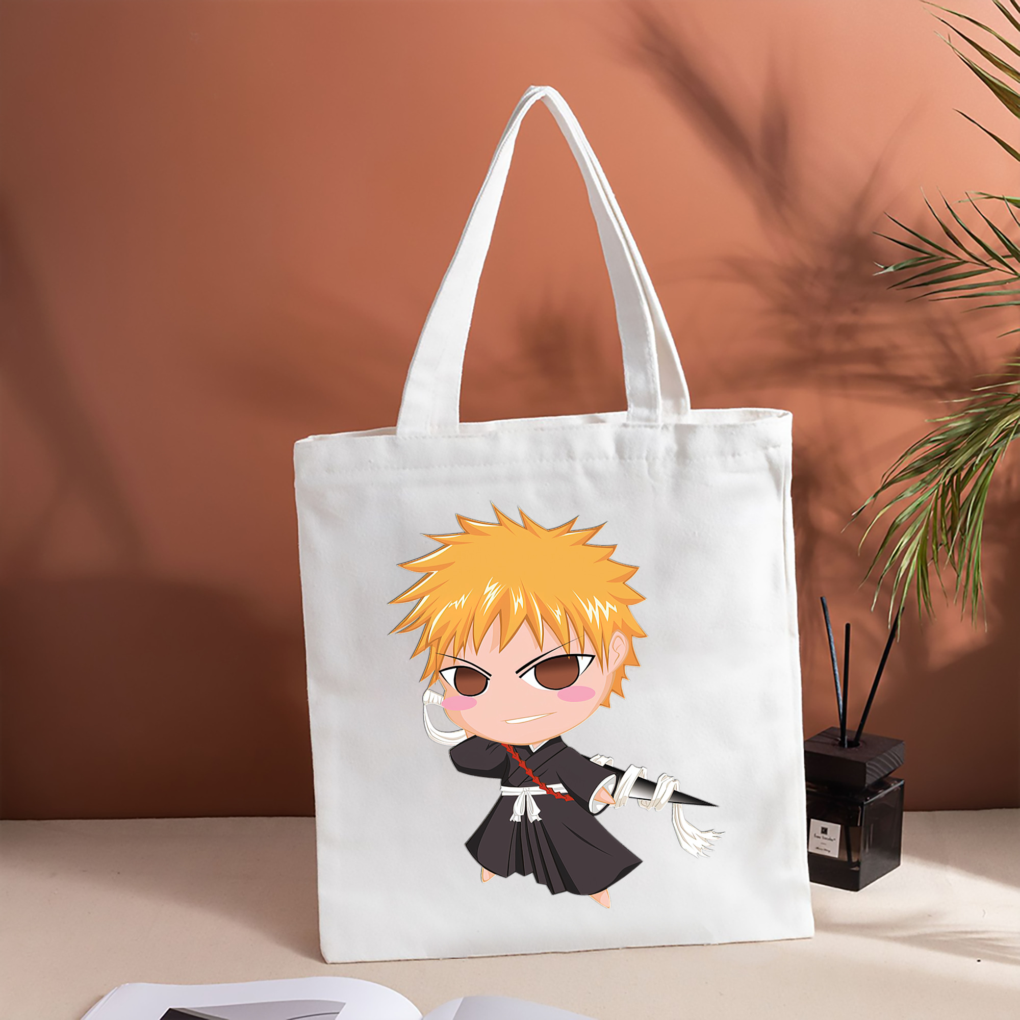 ブリーチ 黒崎一護（くろさき いちご）BLEACH Kurosaki Ichigo 縦型キャンバス生地手提げバッグ　トートバッグ