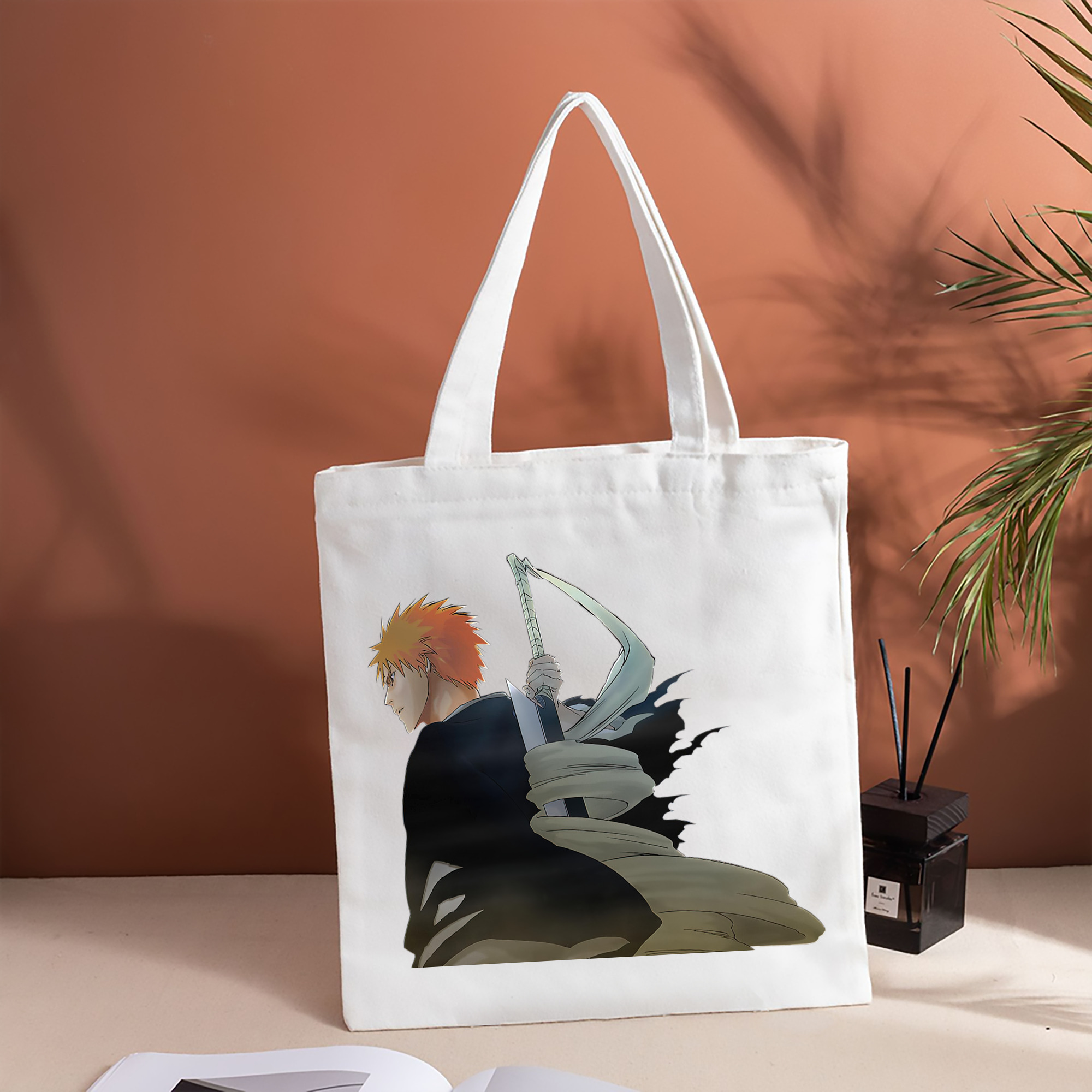 ブリーチ 黒崎一護（くろさき いちご）BLEACH Kurosaki Ichigo 縦型キャンバス生地手提げバッグ　トートバッグ