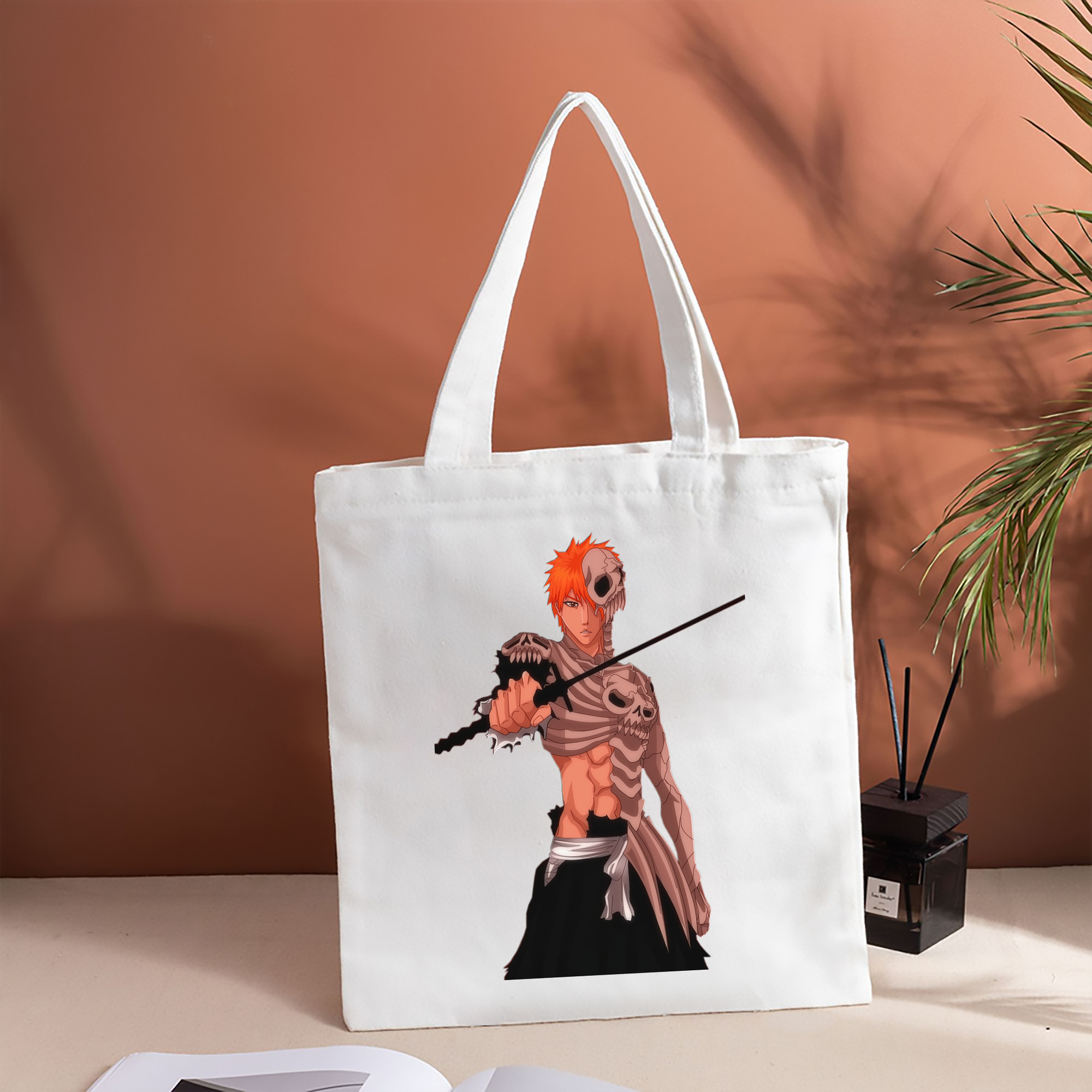 ブリーチ 黒崎一護（くろさき いちご）BLEACH Kurosaki Ichigo 縦型キャンバス生地手提げバッグ　トートバッグ