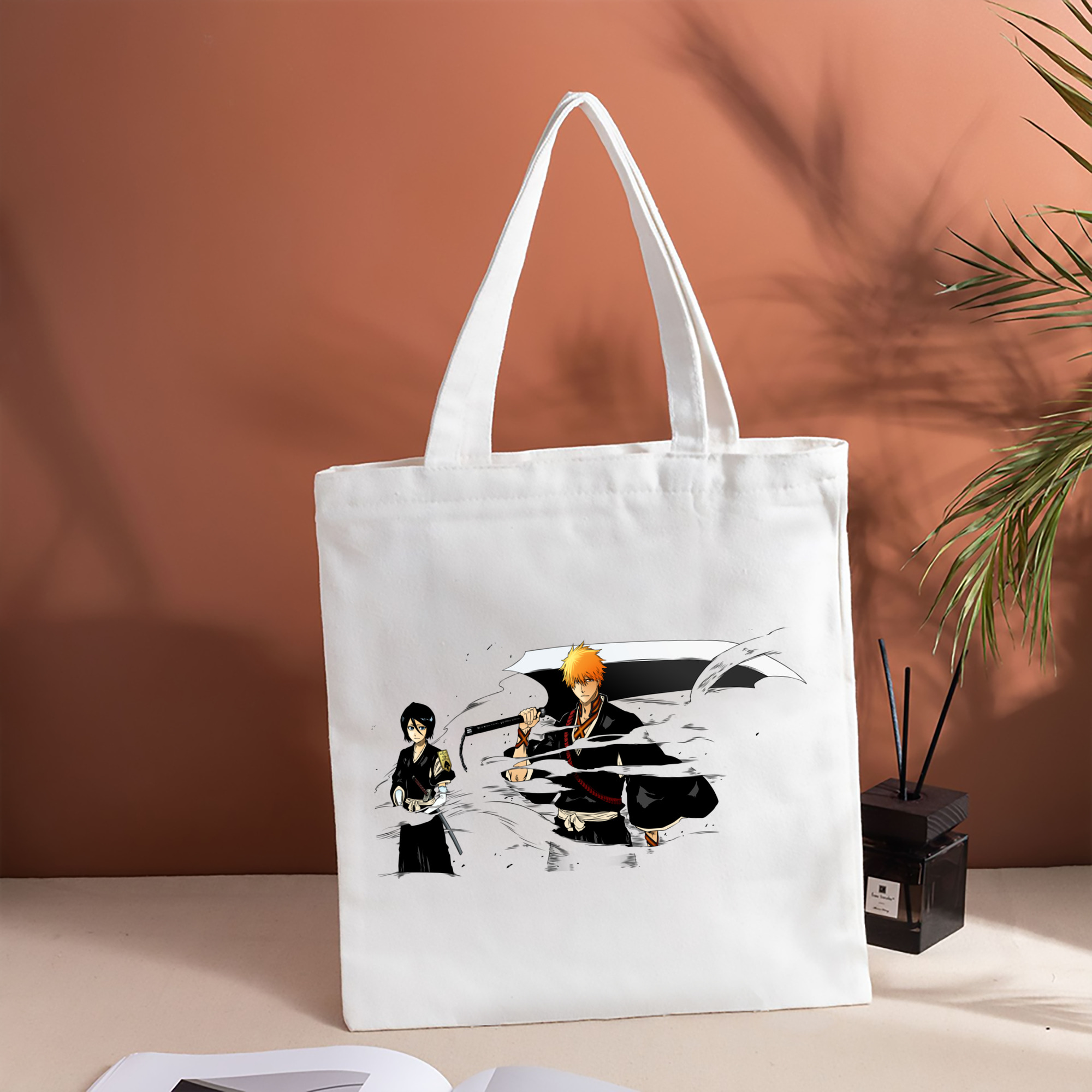ブリーチ 黒崎一護（くろさき いちご）BLEACH Kurosaki Ichigo 縦型キャンバス生地手提げバッグ　トートバッグ