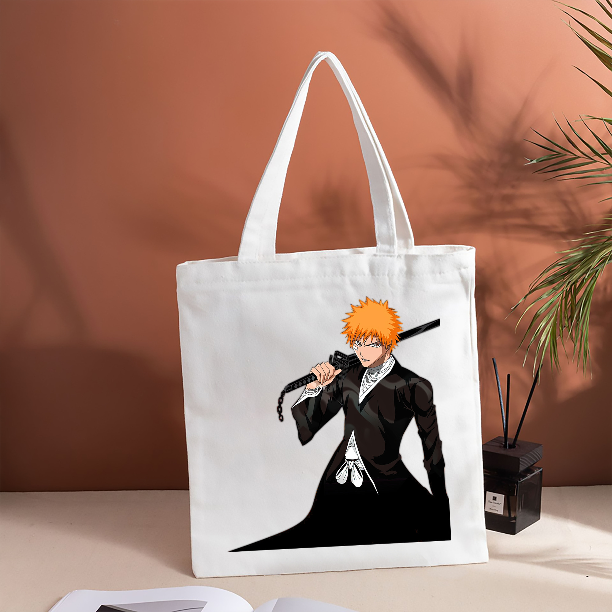 ブリーチ 黒崎一護（くろさき いちご）BLEACH Kurosaki Ichigo 縦型キャンバス生地手提げバッグ　トートバッグ