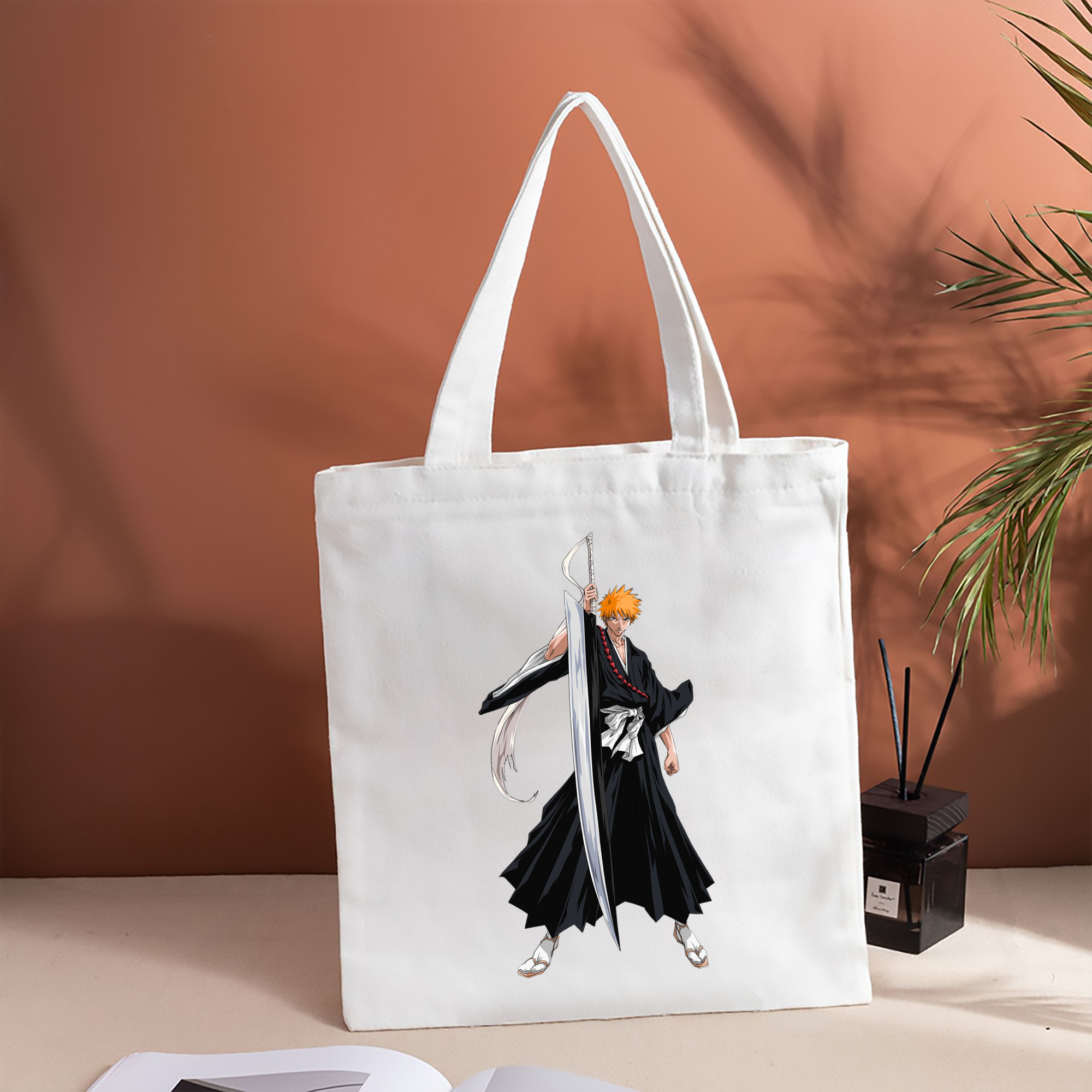 ブリーチ 黒崎一護（くろさき いちご）BLEACH Kurosaki Ichigo 縦型キャンバス生地手提げバッグ　トートバッグ