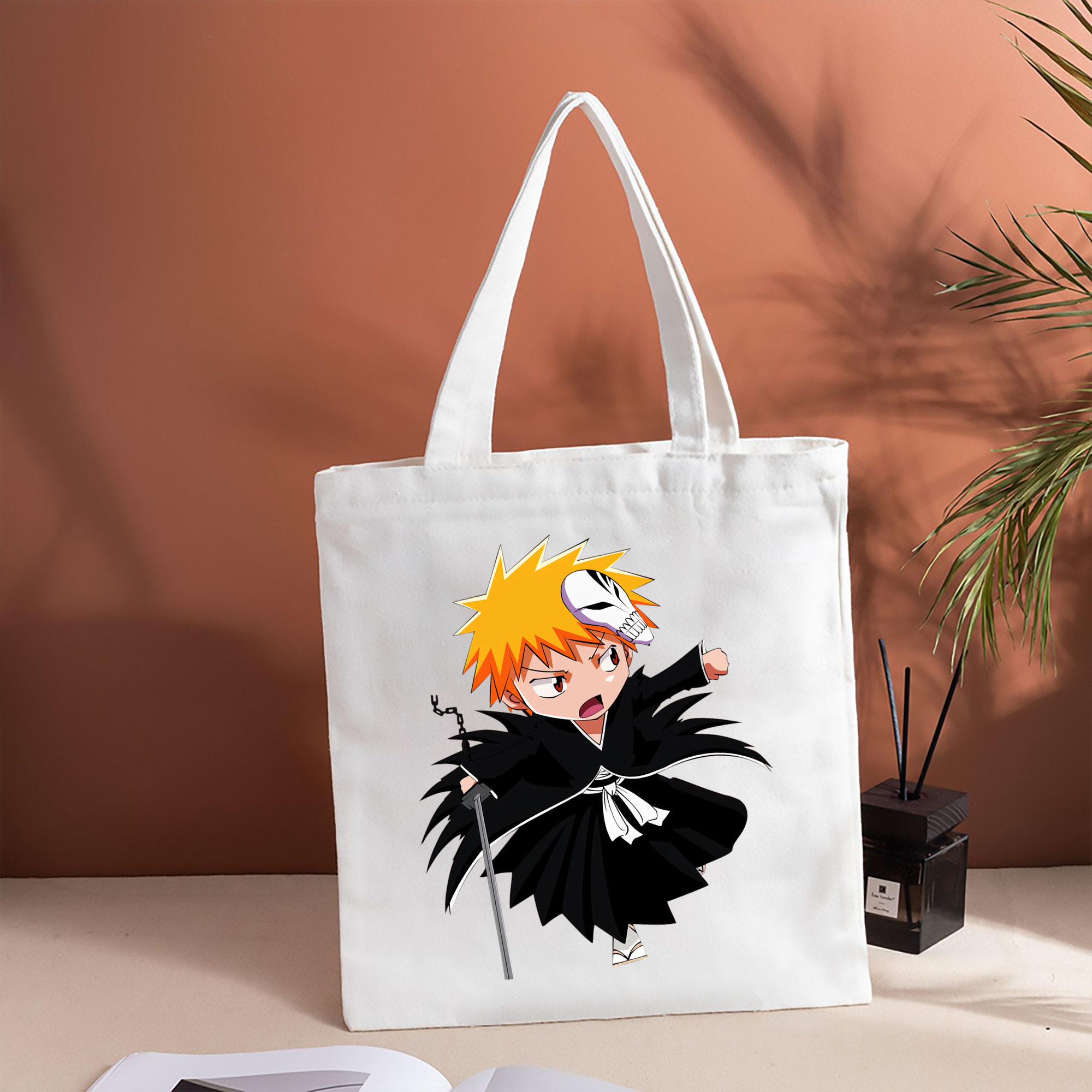 ブリーチ 黒崎一護（くろさき いちご）BLEACH Kurosaki Ichigo 縦型キャンバス生地手提げバッグ　トートバッグ