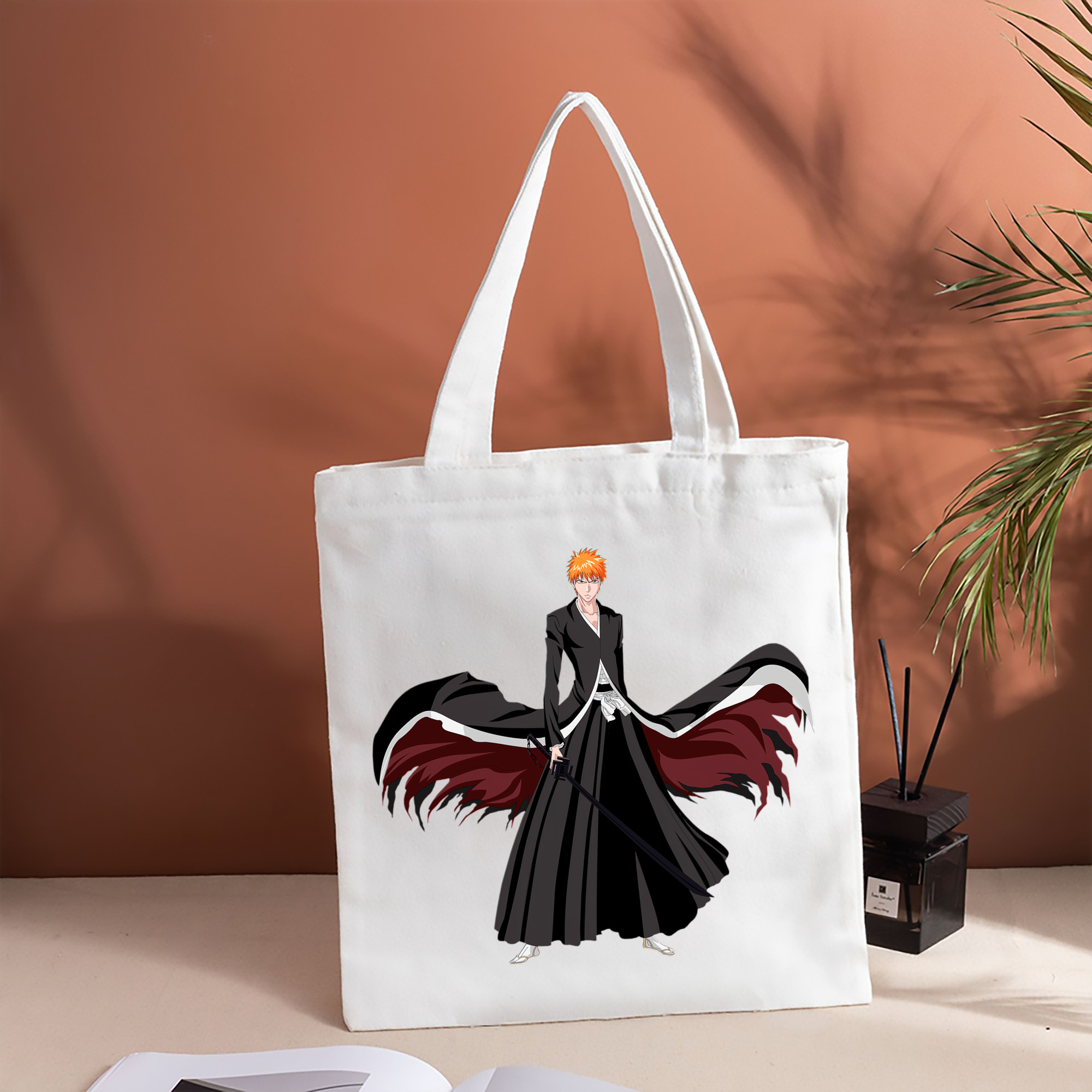 ブリーチ 黒崎一護（くろさき いちご）BLEACH Kurosaki Ichigo 縦型キャンバス生地手提げバッグ　トートバッグ
