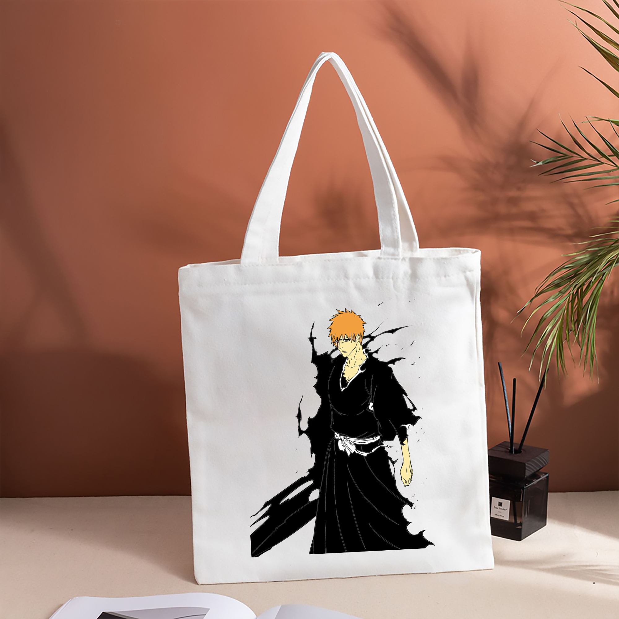 ブリーチ 黒崎一護（くろさき いちご）BLEACH Kurosaki Ichigo 縦型キャンバス生地手提げバッグ　トートバッグ