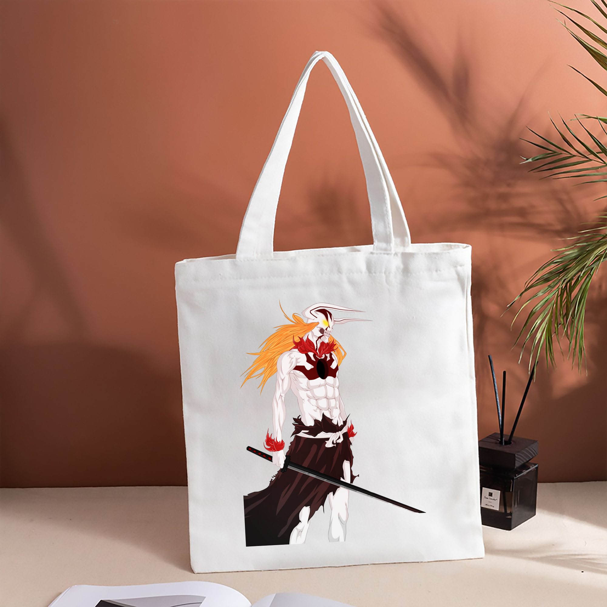 ブリーチ 黒崎一護（くろさき いちご）BLEACH Kurosaki Ichigo 縦型キャンバス生地手提げバッグ　トートバッグ