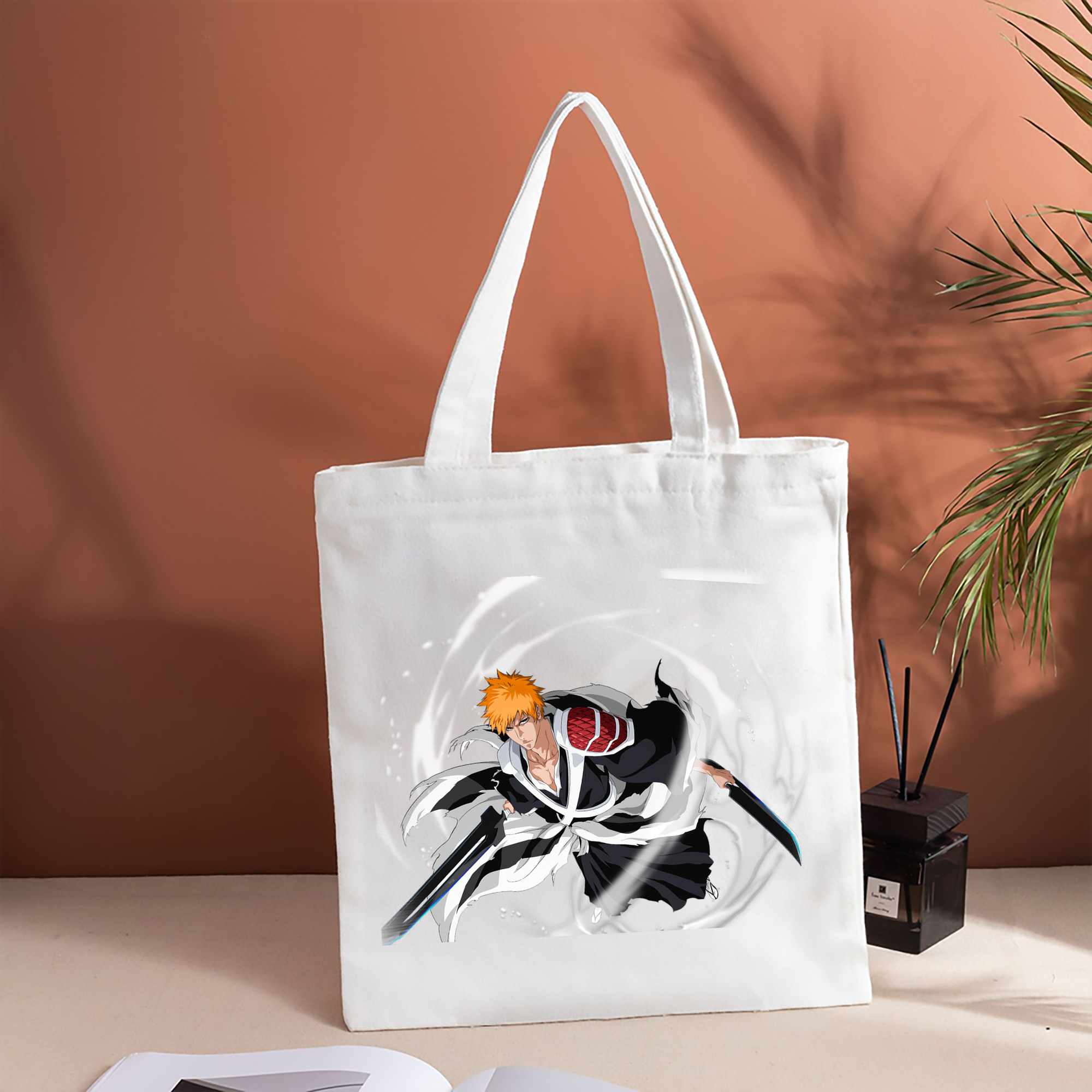 ブリーチ 黒崎一護（くろさき いちご）BLEACH Kurosaki Ichigo 縦型キャンバス生地手提げバッグ　トートバッグ