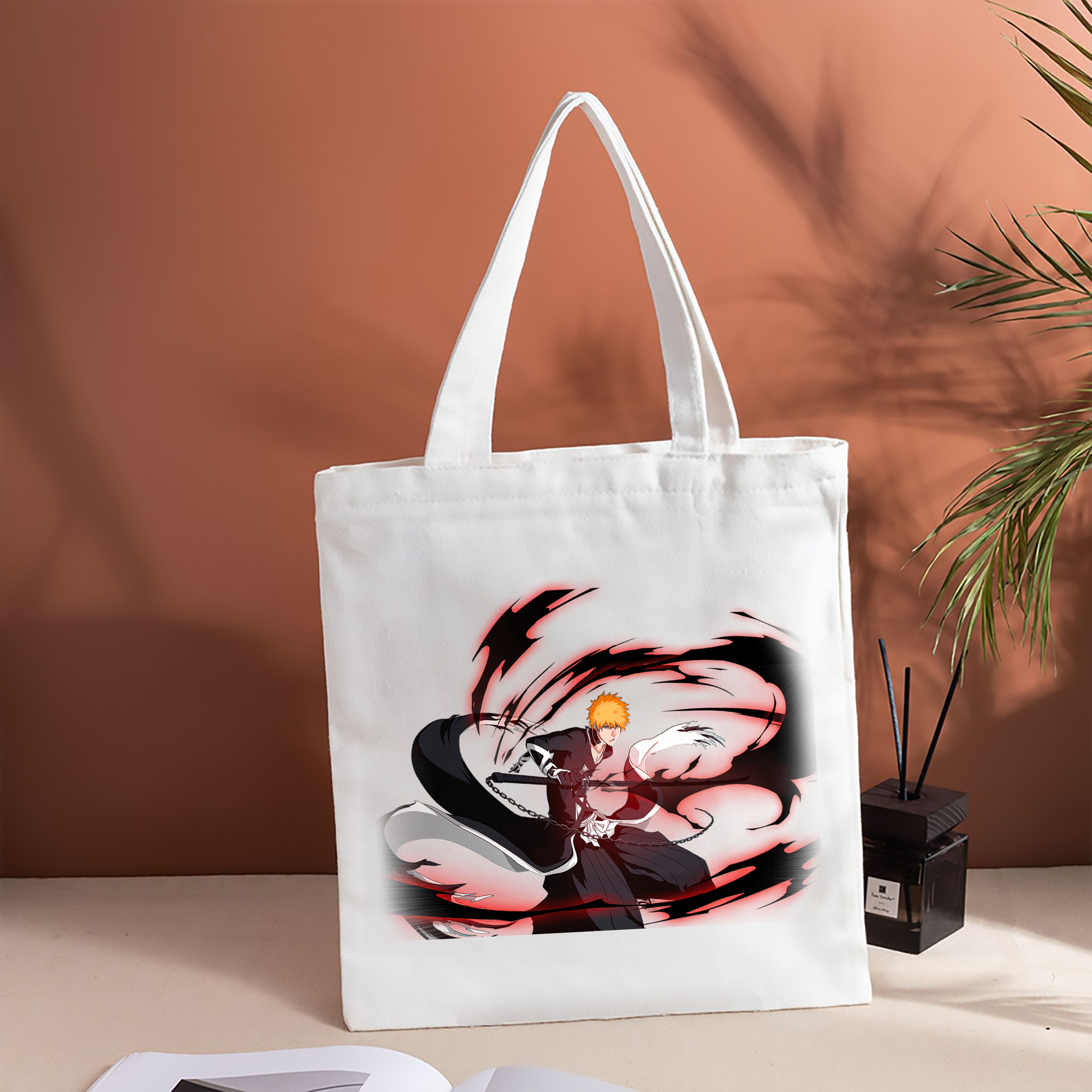 ブリーチ 黒崎一護（くろさき いちご）BLEACH Kurosaki Ichigo 縦型キャンバス生地手提げバッグ　トートバッグ