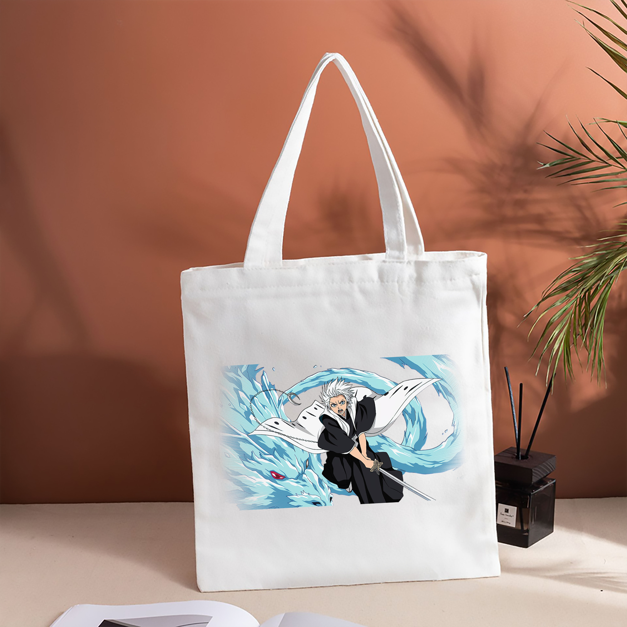 ブリーチ 日番谷冬獅郎（ひつがや とうしろう） BLEACH Hitsugaya Toushirou 縦型キャンバス生地手提げバッグ　トートバッグ