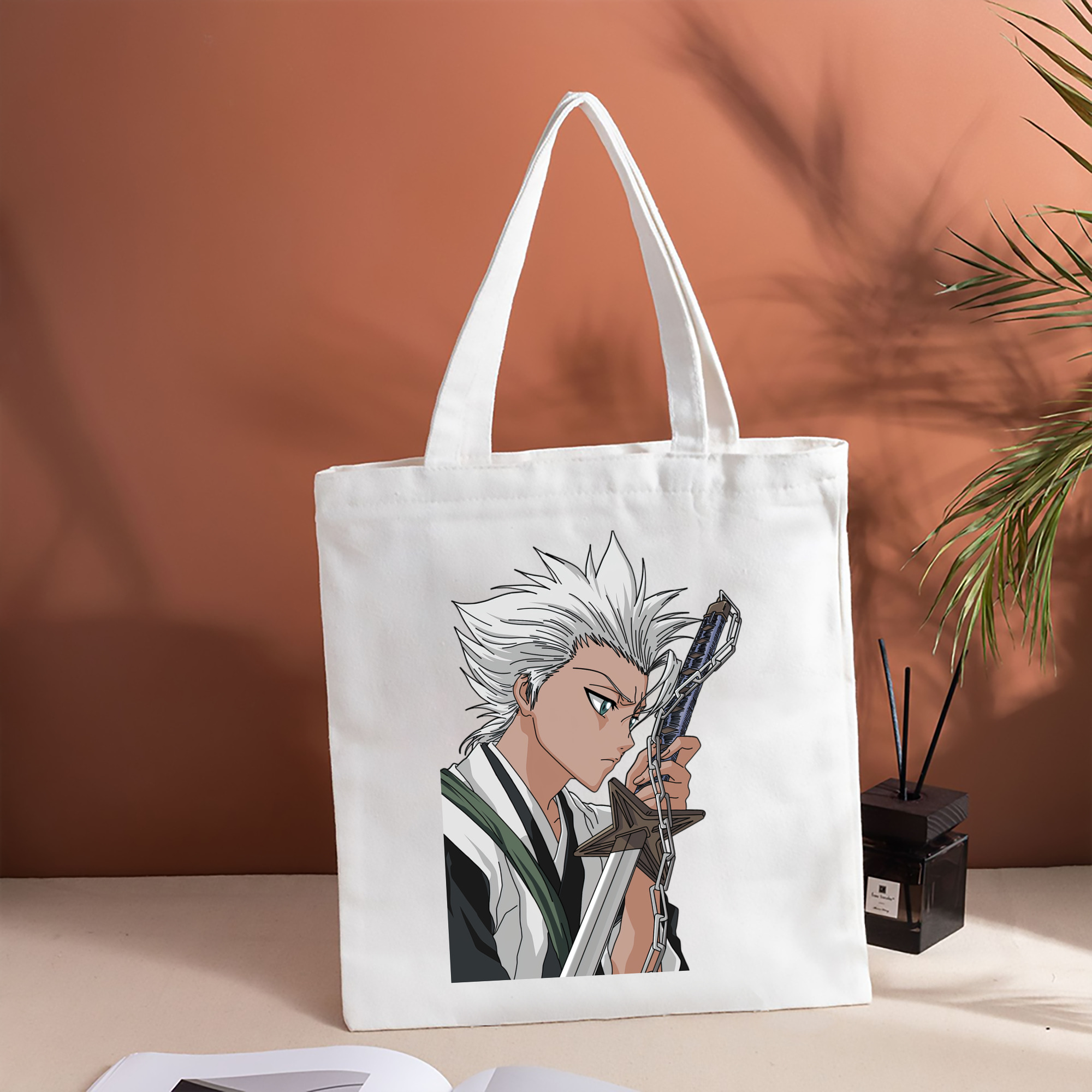 ブリーチ 日番谷冬獅郎（ひつがや とうしろう） BLEACH Hitsugaya Toushirou 縦型キャンバス生地手提げバッグ　トートバッグ