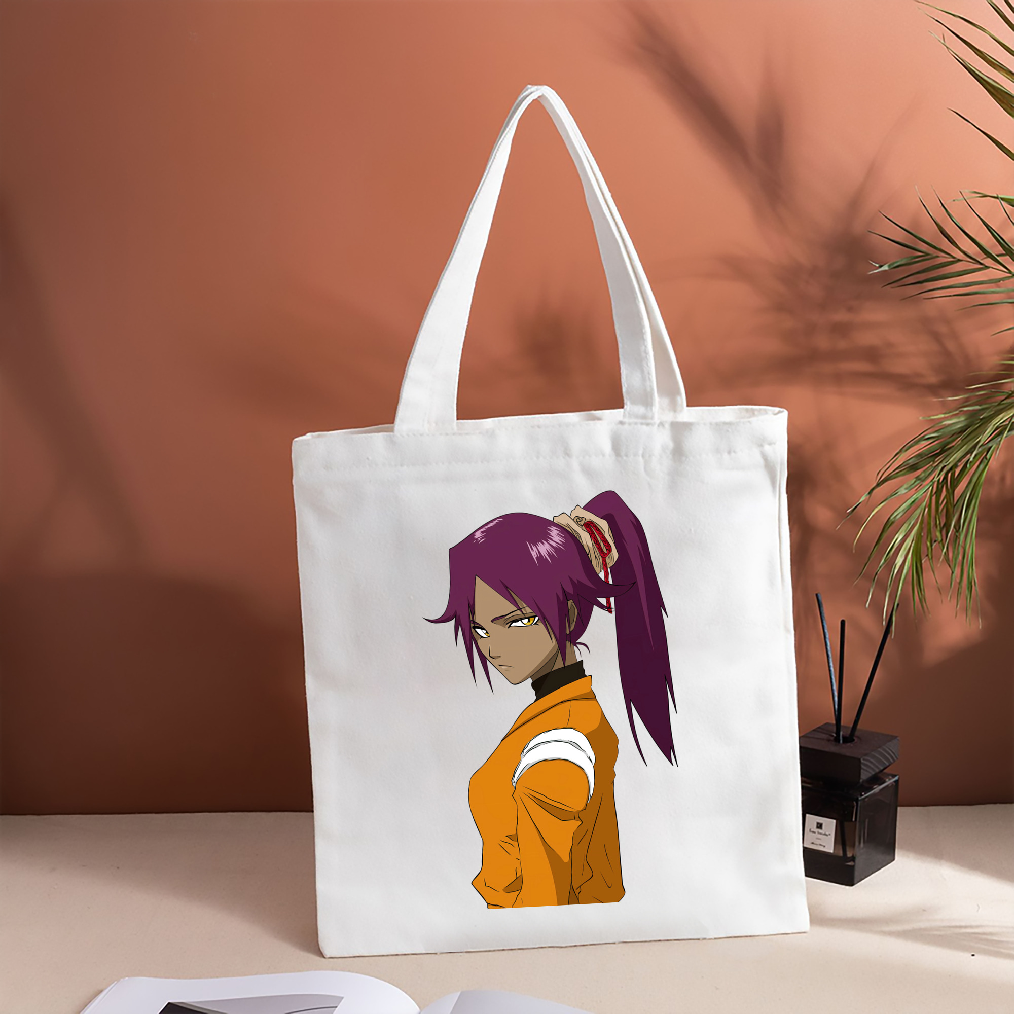 ブリーチ 四楓院 夜一（しほういん よるいち） BLEACH Shihouin Yoruichi 縦型キャンバス生地手提げバッグ　トートバッグ