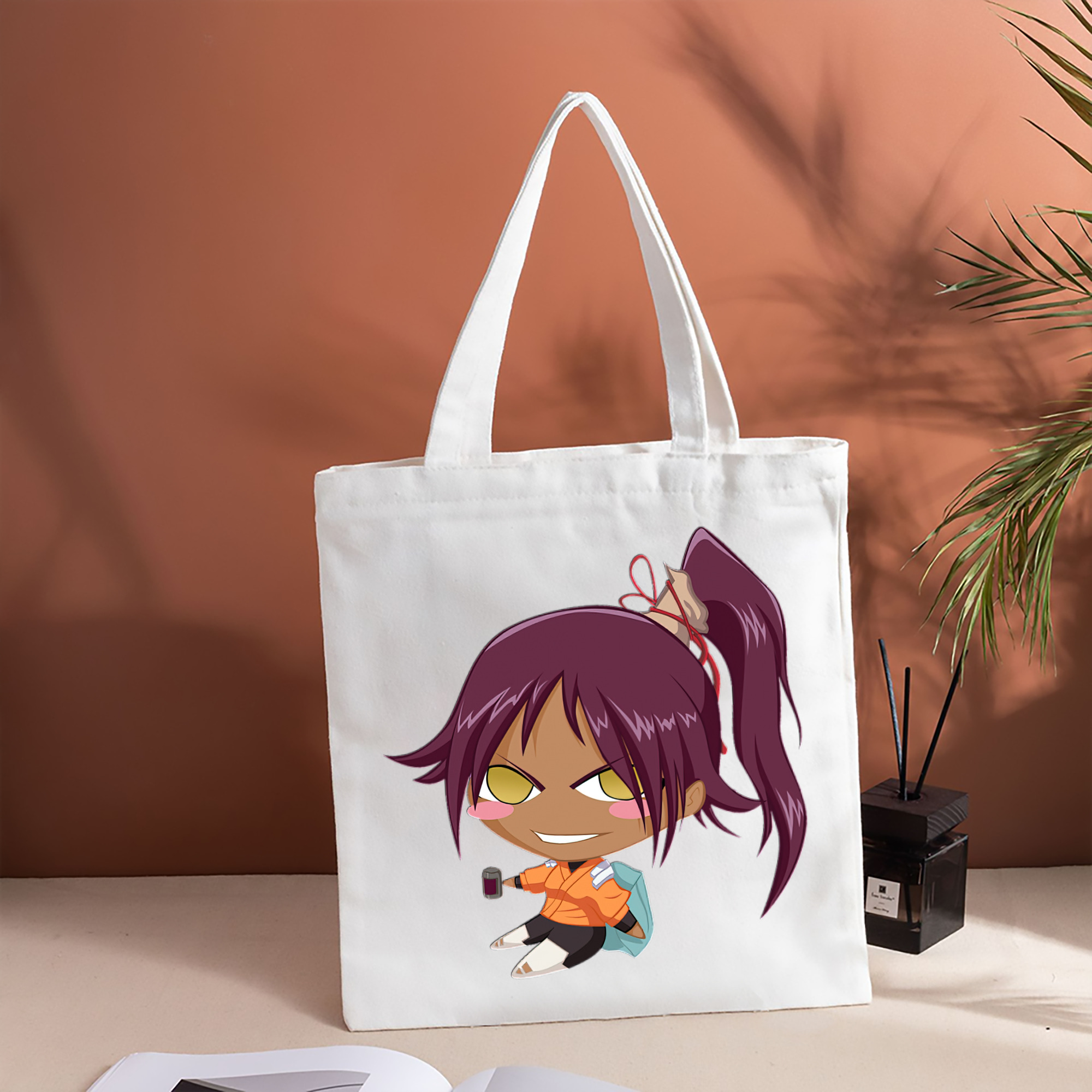ブリーチ 四楓院 夜一（しほういん よるいち） BLEACH Shihouin Yoruichi 縦型キャンバス生地手提げバッグ　トートバッグ