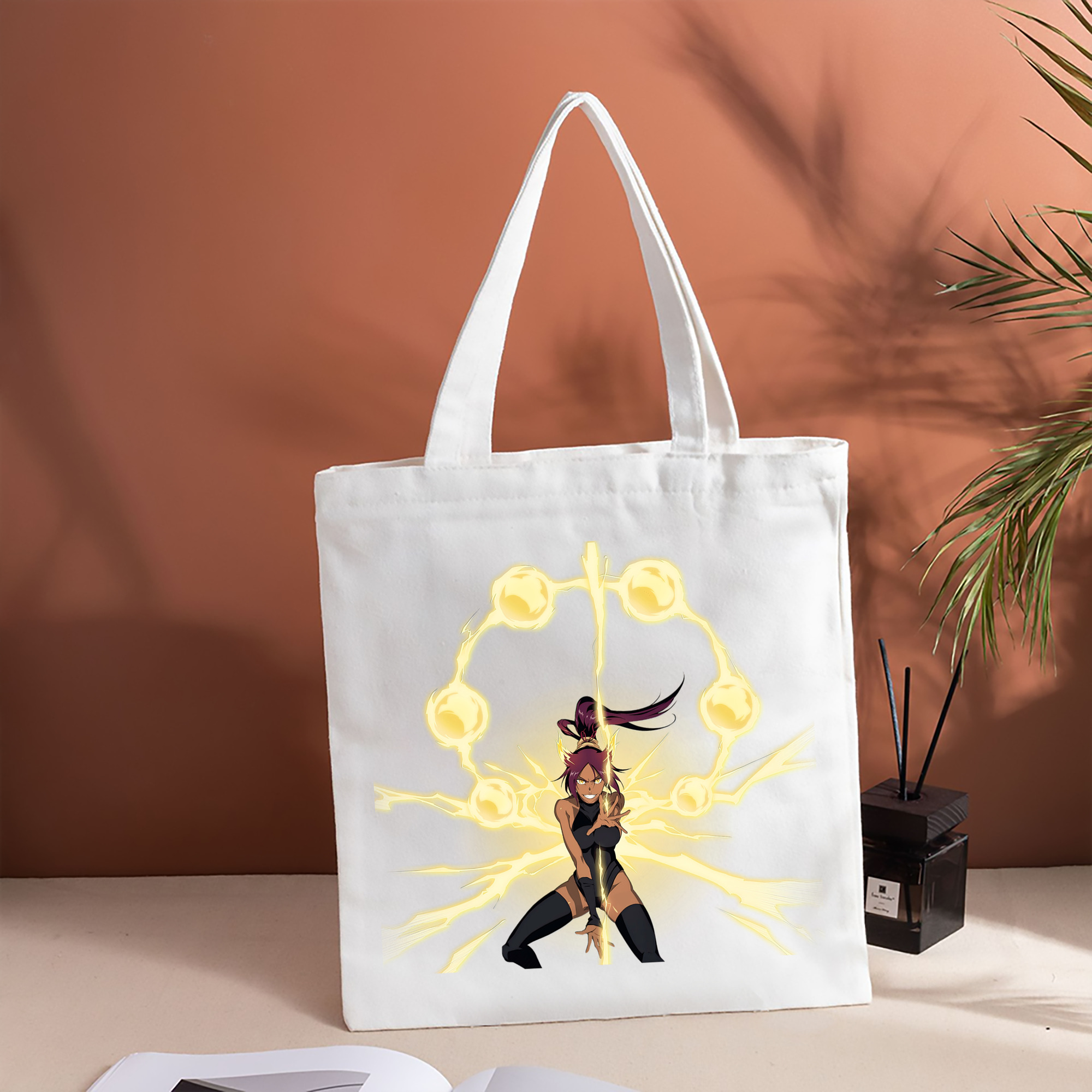 ブリーチ 四楓院 夜一（しほういん よるいち） BLEACH Shihouin Yoruichi 縦型キャンバス生地手提げバッグ　トートバッグ