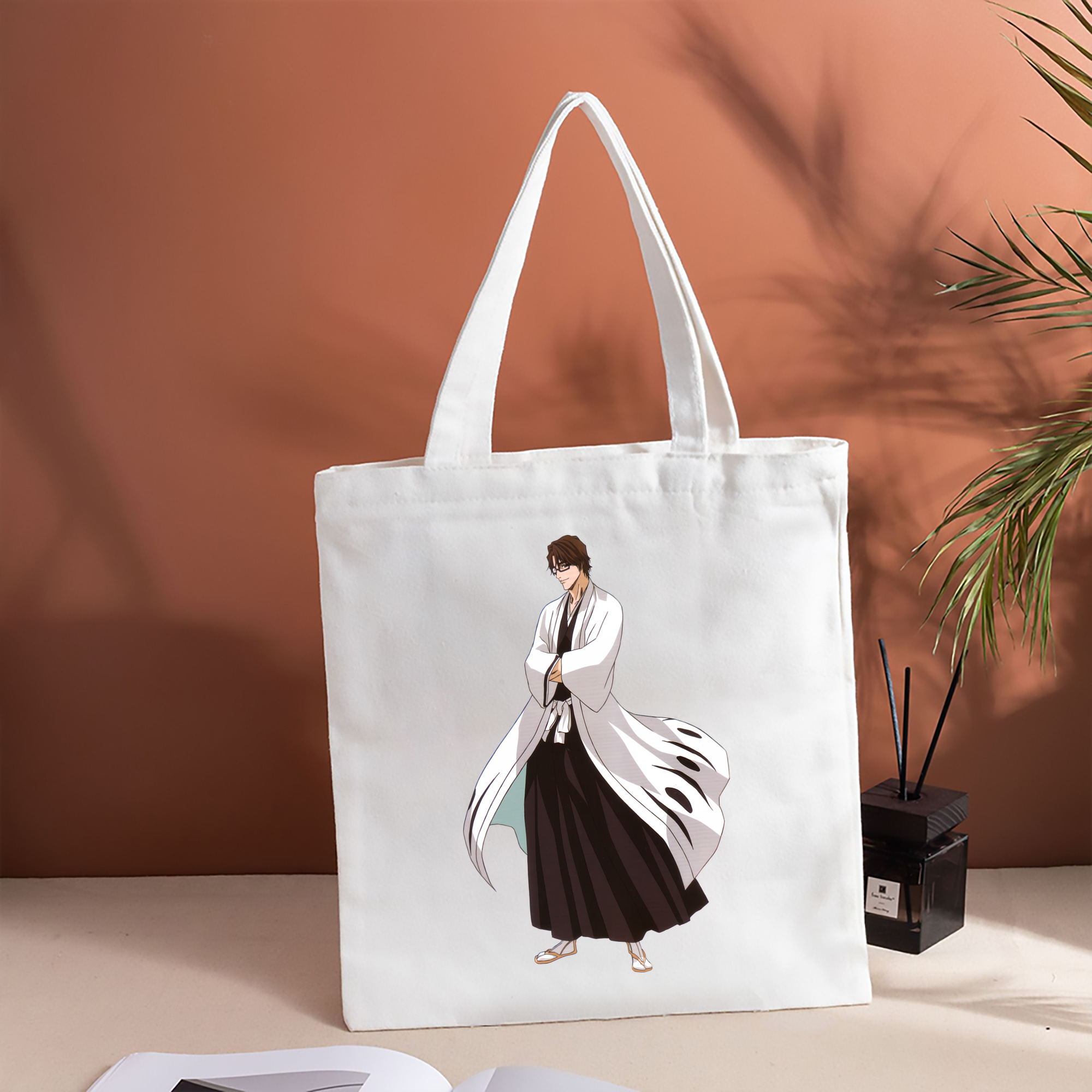 ブリーチ 藍染 惣右介（あいぜん そうすけ） BLEACH Aizen Sousuke 縦型キャンバス生地手提げバッグ　トートバッグ