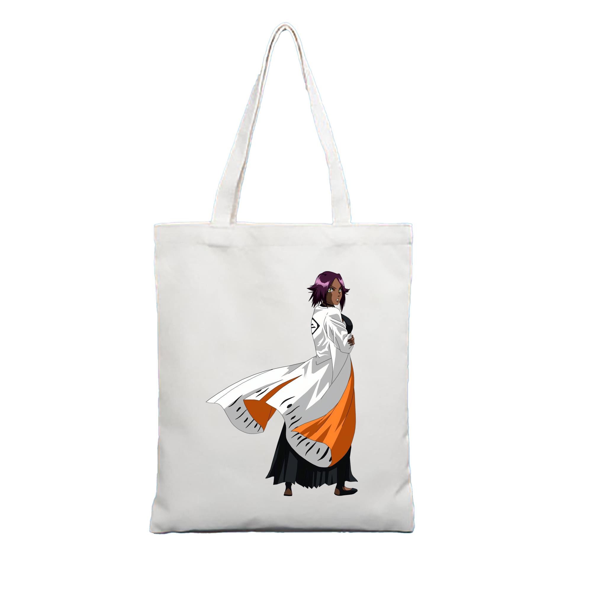 （画像用） ブリーチ 四楓院 夜一（しほういん よるいち） BLEACH Shihouin Yoruichi 縦型キャンバス生地手提げバッグ　トートバッグ